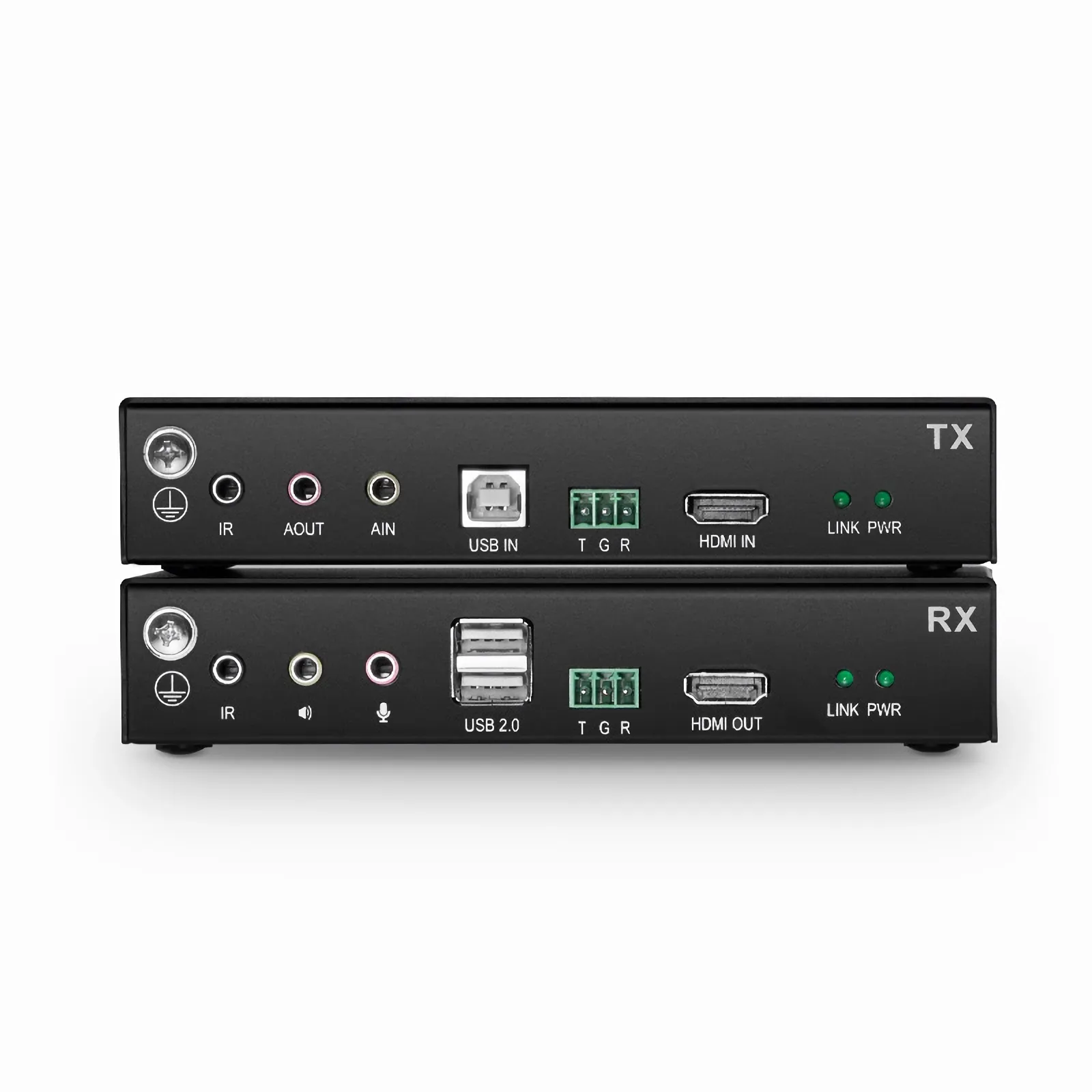 4K HDMI USB2.0 KVM Extender Set with Audio and HDCP over Single Mode Fiber for 10km, Multimode Fiber for 300m, and Cat5e/6/6a/7 Cable for 150m, 3840x 2160@30Hz