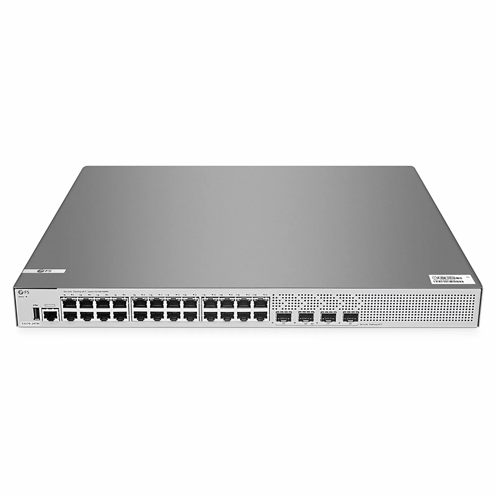 S3270-24TM, 24-Port Gigabit Ethernet L2+ Switch, 24 x Gigabit RJ45, with 4 x 1/2.5Gb SFP Uplinks, PicOS&reg;, Broadcom Chip