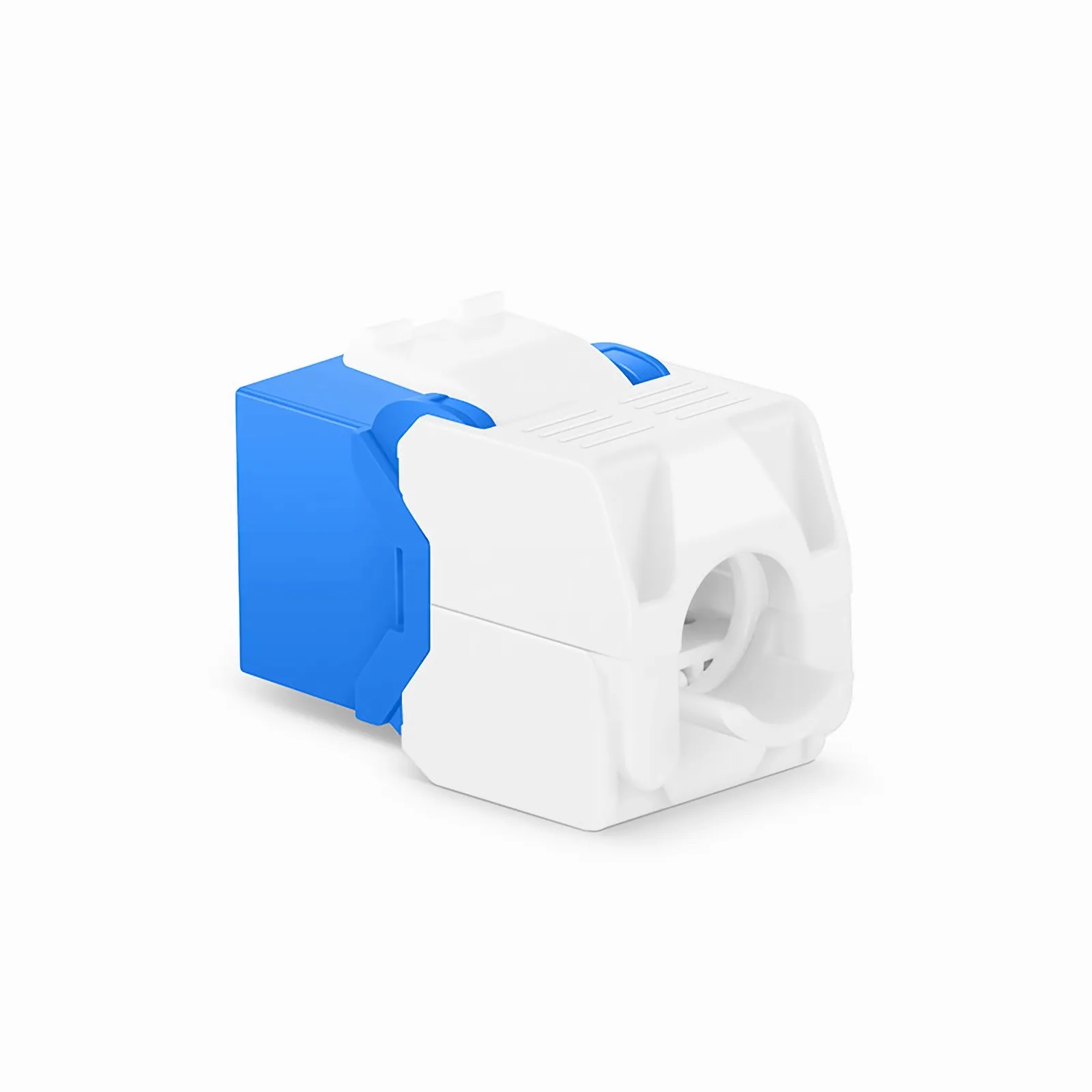 Cat6 RJ45 (8P8C) Unshielded Toolless Keystone Jack Module, Blue (10 pcs/Pack)
