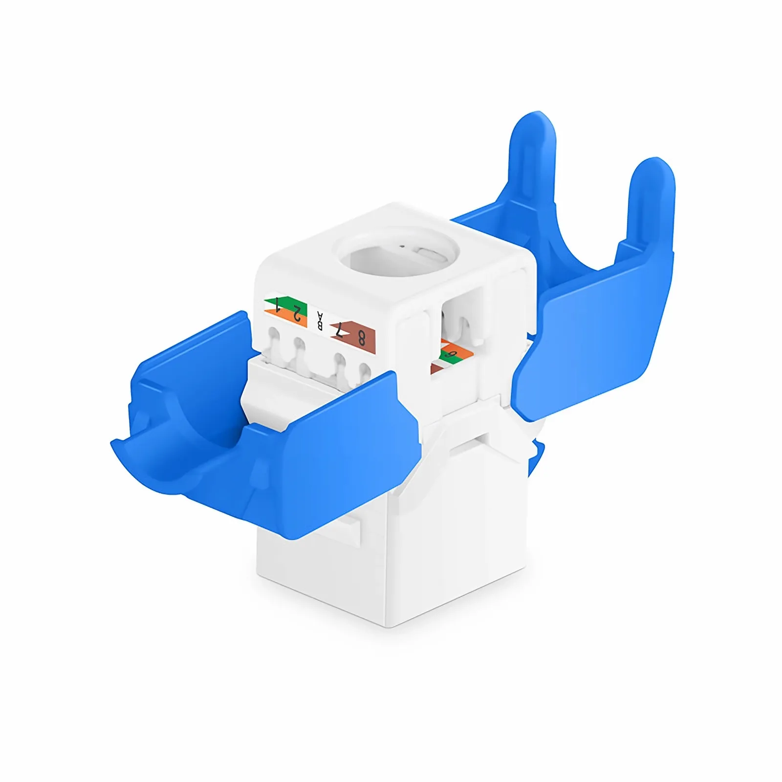 Cat6a RJ45 (8P8C) Unshielded Toolless Keystone Jack Module, White