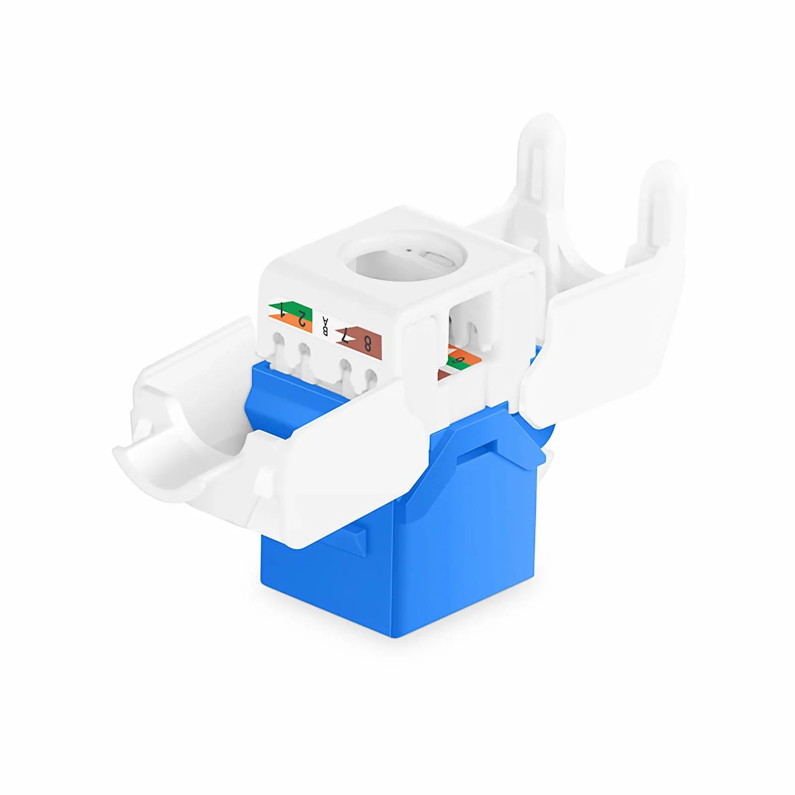 Cat6 RJ45 (8P8C) Unshielded Toolless Keystone Jack Module, Blue (10 pcs/Pack)