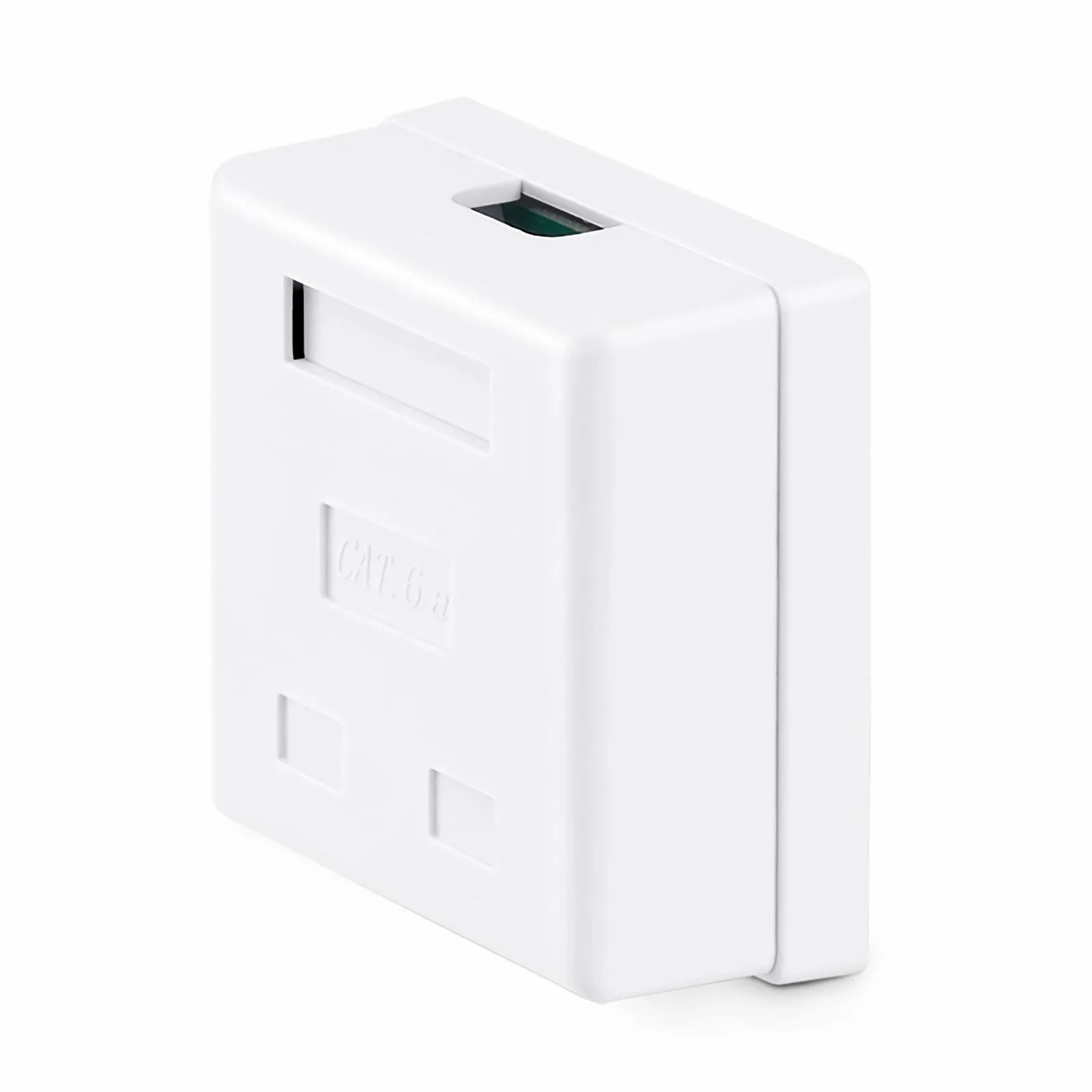 Cat6a RJ45 Shielded Surface Mount Box, 2 Ports, White - FS.com