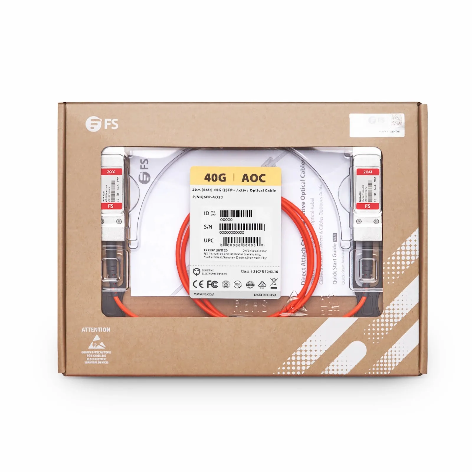 (未使用･未開封品)　StarTech.com QSFP+ アクティブ光ケーブル 30m MSA準拠AOCケーブル 40GbE QSFP40GAO30M 6k88evb MSA Uncoded 30m/98.4ft 40G QSFP+ to QSFP+ AOC Cable - 40 GbE