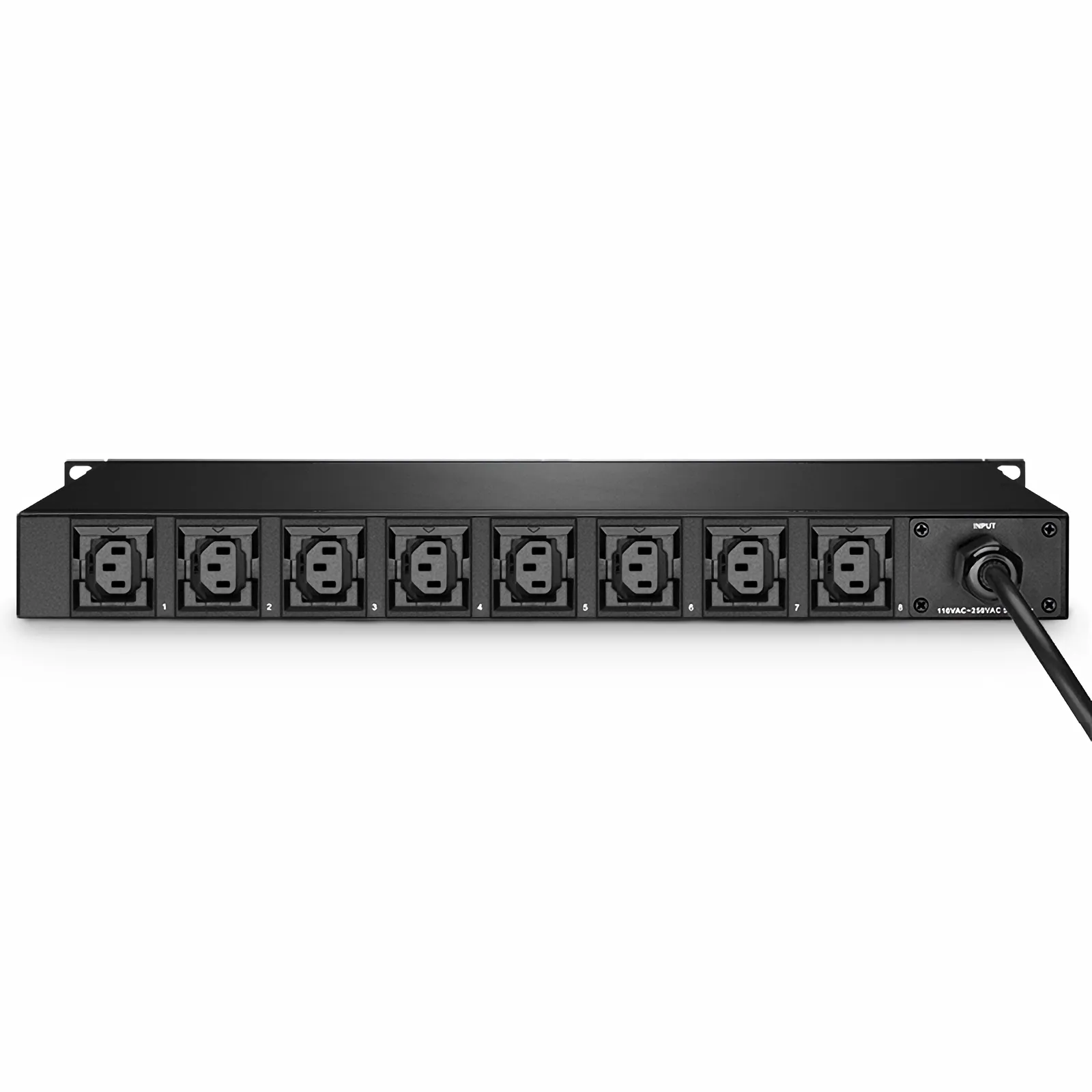 1.20kW Single-Phase 10A/120V Monitored Rack PDU, 8 x C13 Outlets, IEC320 C14 Plug, 6.6ft Cord, 1U Rack-Mount