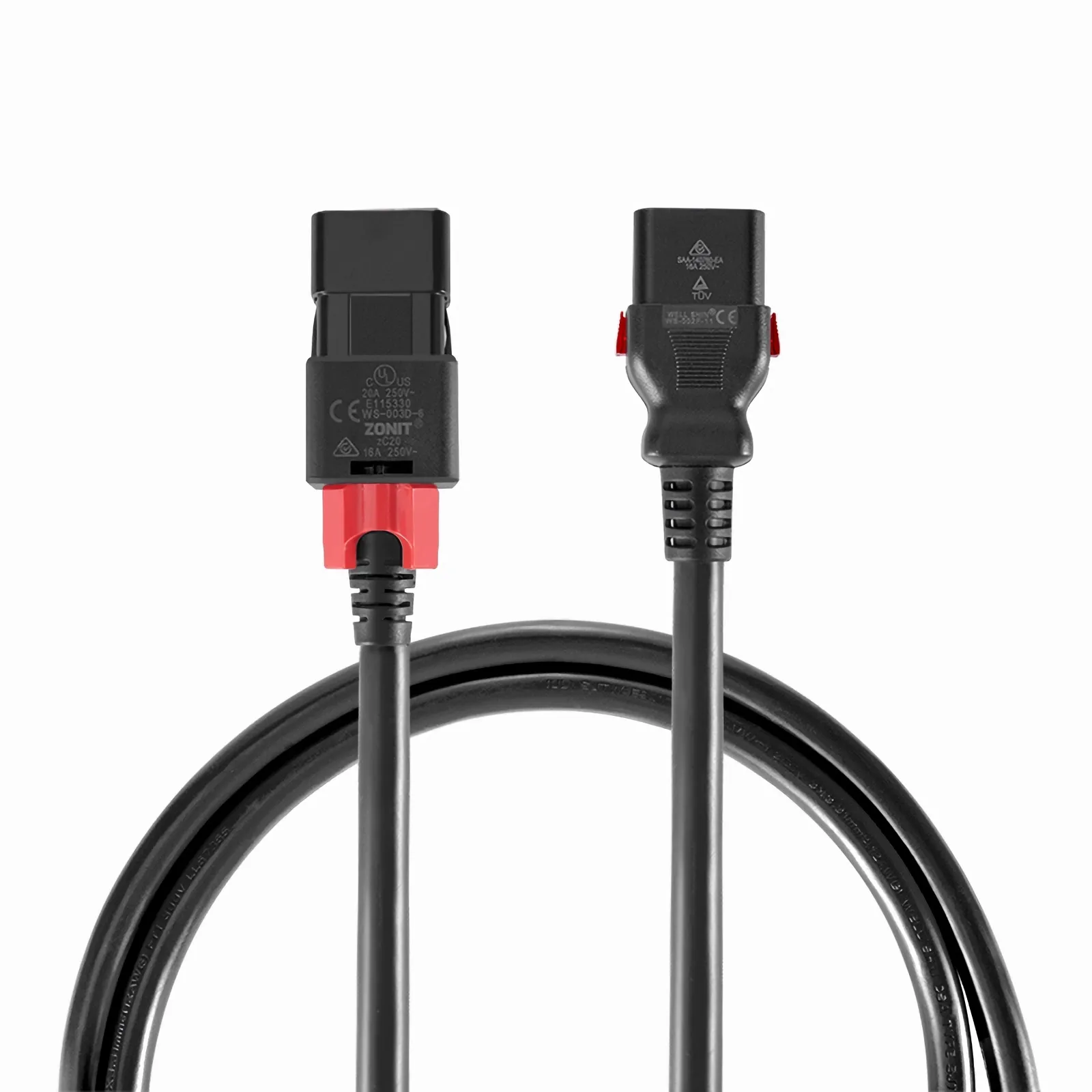 4ft (1.2m) Z-Lock Dual Locking IEC60320 C20 to IEC60320 C19 12AWG