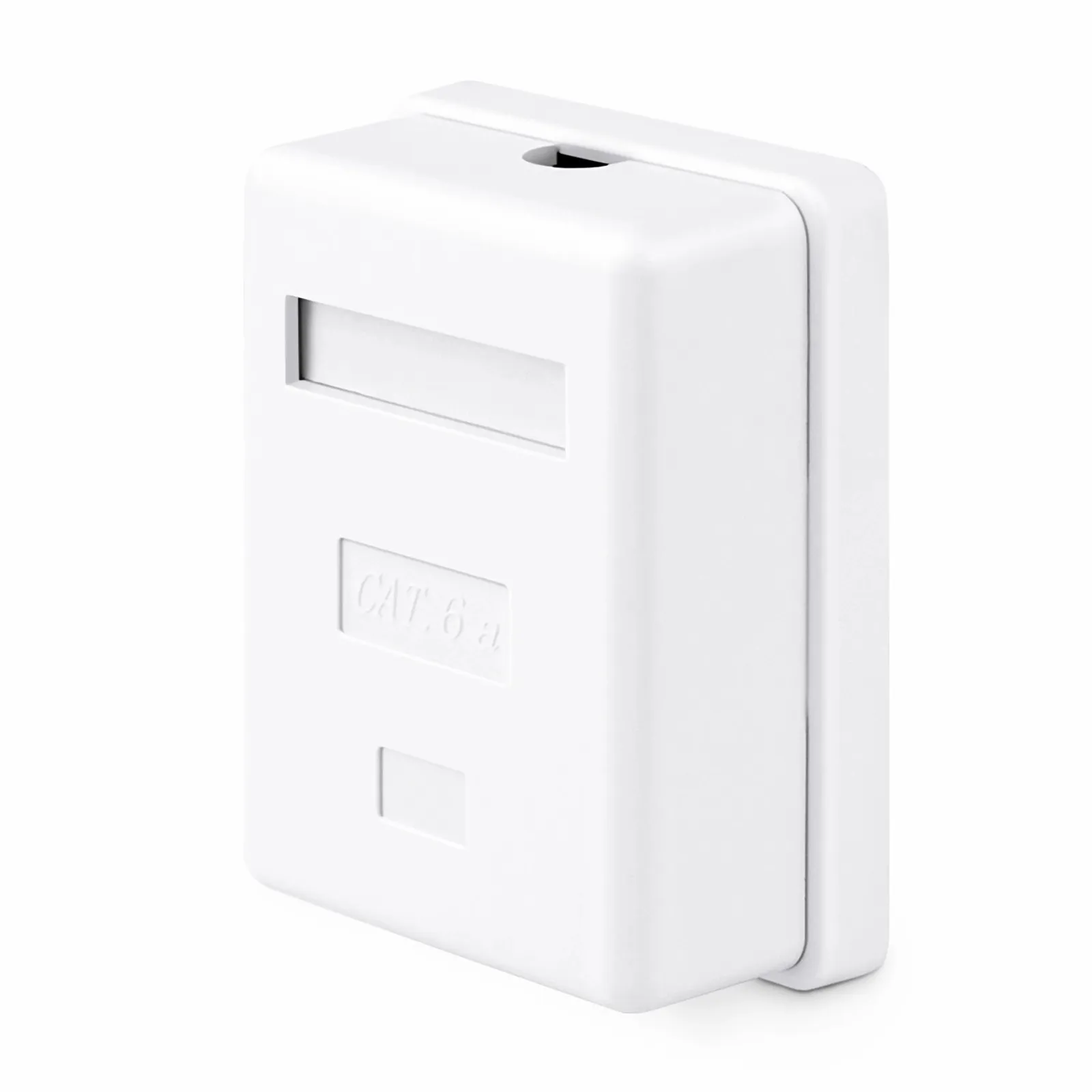 Cat6a RJ45 Shielded Surface Mount Box, 1 Port, White - FS.com