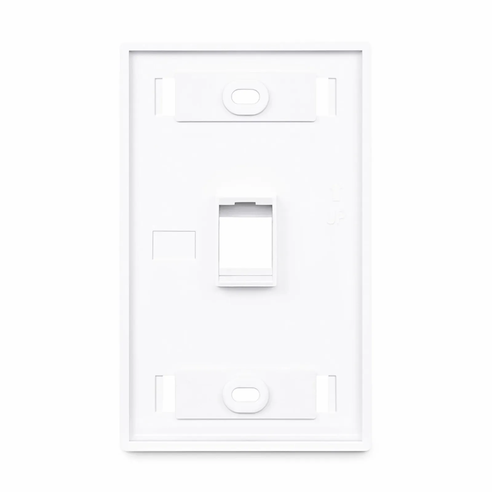 Single Gang Keystone Faceplate, Label Pockets, 1 Port, White, 4.49