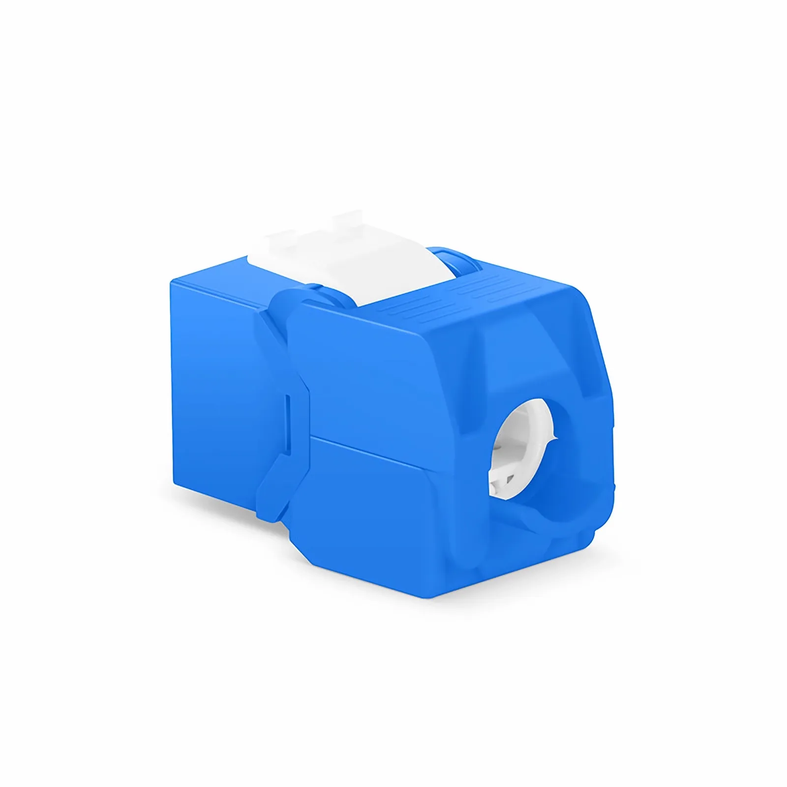 Cat6a RJ45 (8P8C) Unshielded Toolless Keystone Jack Module, Blue (10 pcs/Pack)