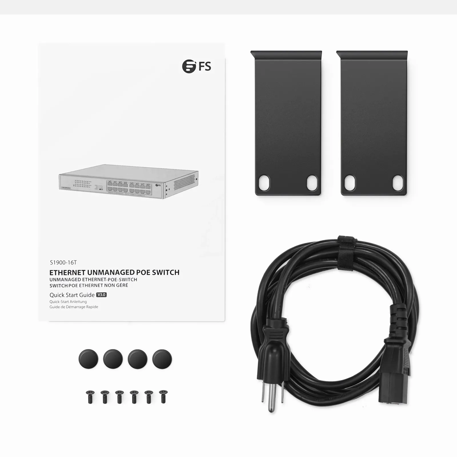 S1900-16TP, 16-Port Gigabit Ethernet L2 Unmanaged PoE+ Switch, 16 x PoE+ Ports@135W, Fanless, Desktop/Rackmount