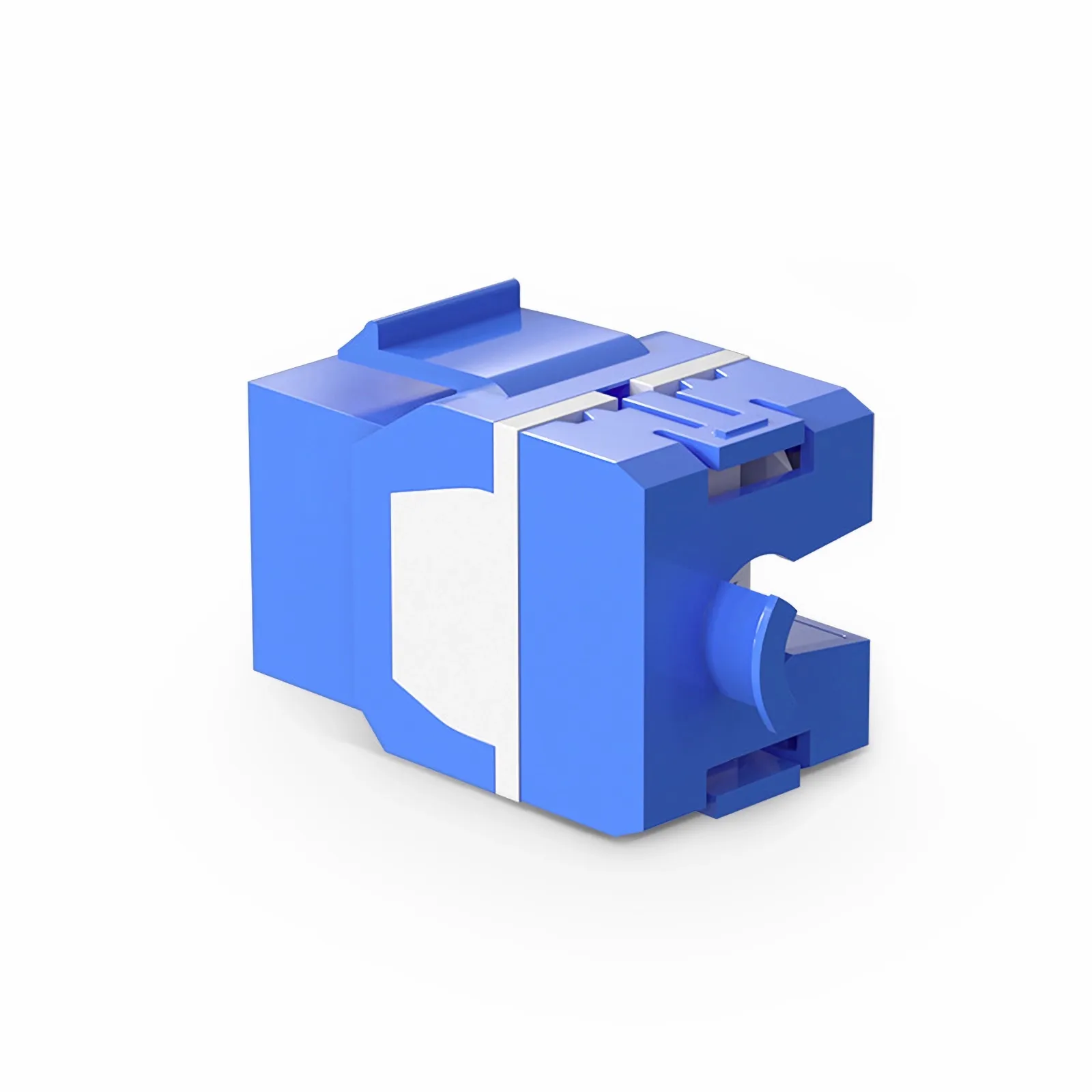 Cat6a RJ45 (8P8C) Unshielded Punch Down Keystone Jack Module, Blue