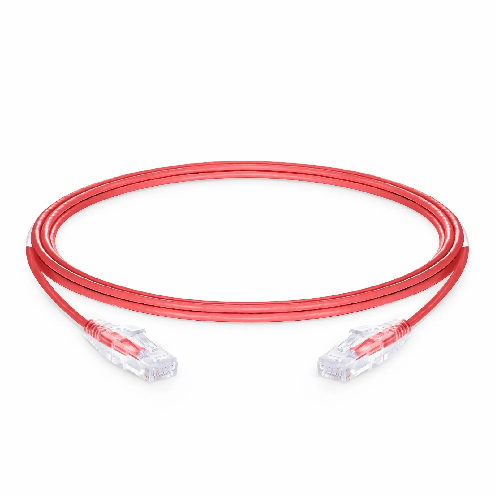 Noneです！ 4.9m シールドなし（PVC CM、赤色） | Cat6準拠スリムLANパッチ