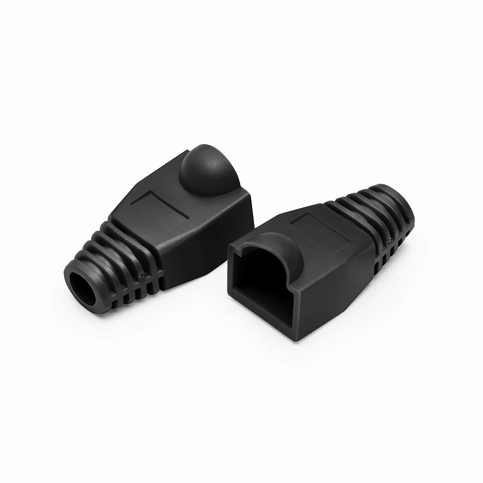 Cat5e/Cat6 RJ45 Strain Relief Boots, 5.5mm OD for Cat5e UTP 24AWG, Cat5e & Cat6 F/UTP 26AWG Ethernet Network Cable, Black, 50PCS/Pack