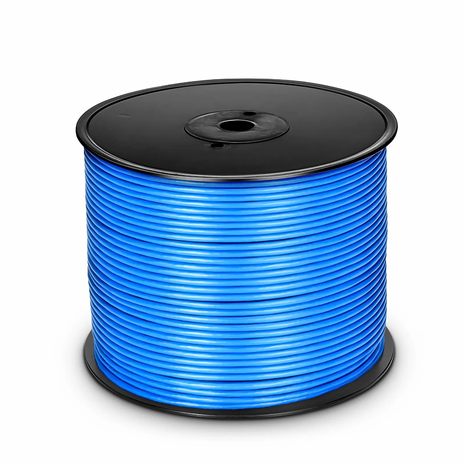 Cat5e Ethernet Bulk Cable, 1000ft (305m), UL Listed, 26AWG Stranded Pure Bare Copper Wire, 350MHz, Shielded (F/UTP), PVC CM, with Reel (Blue)