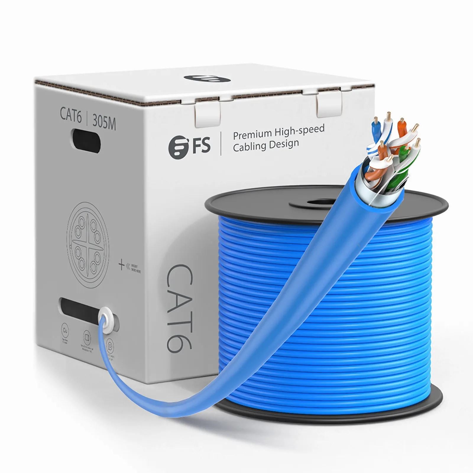 thumbnail interactive-video image 1 of LOGICO Cat6A UTP Solid Bare Copper Ethernet Cable - 1000ft Pull Box - Direct Burial, 23AWG, 10Gbps 1 of 5