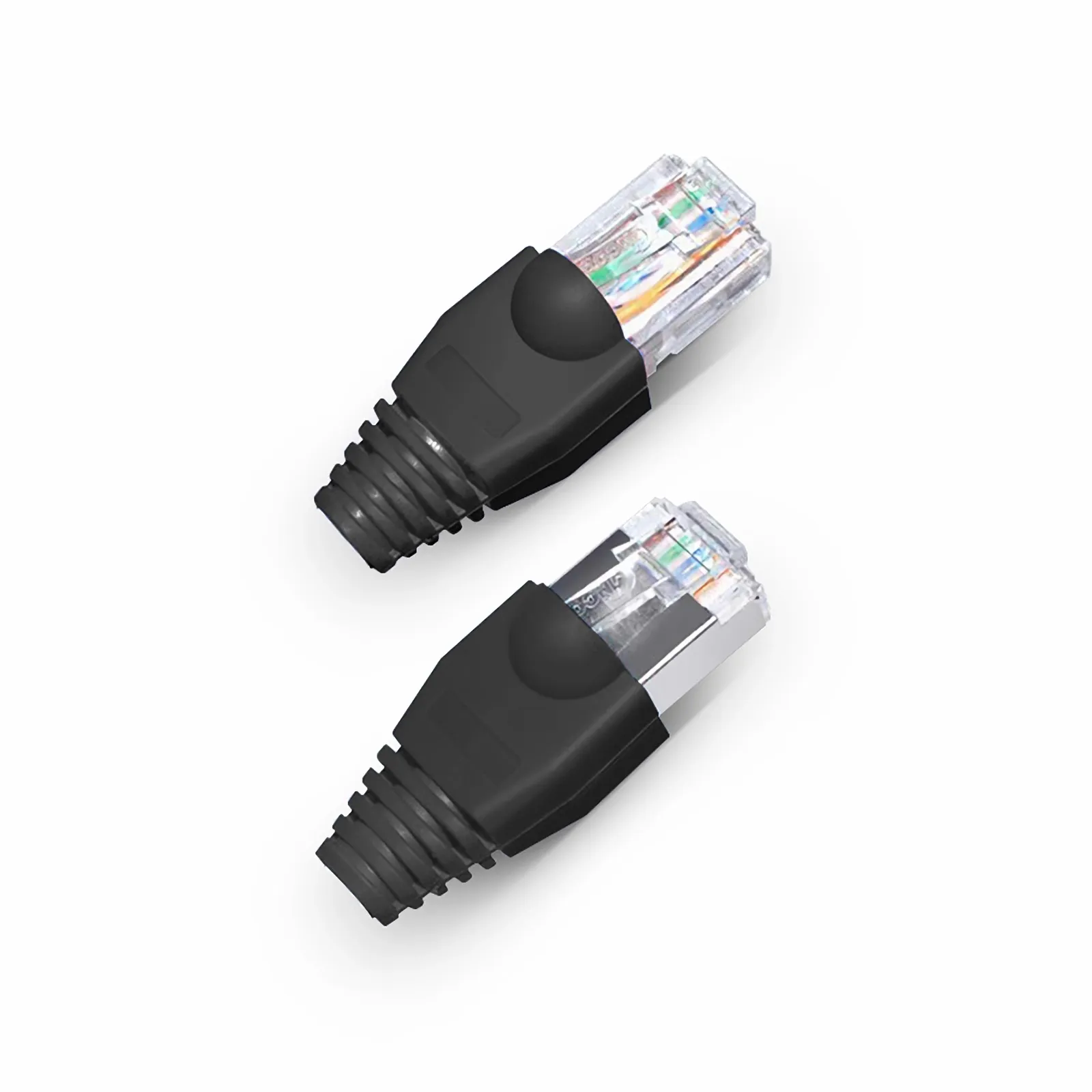 Cat5e/Cat6 RJ45 Strain Relief Boots, 5.5mm OD for Cat5e UTP 24AWG, Cat5e & Cat6 F/UTP 26AWG Ethernet Network Cable, Black, 50PCS/Pack