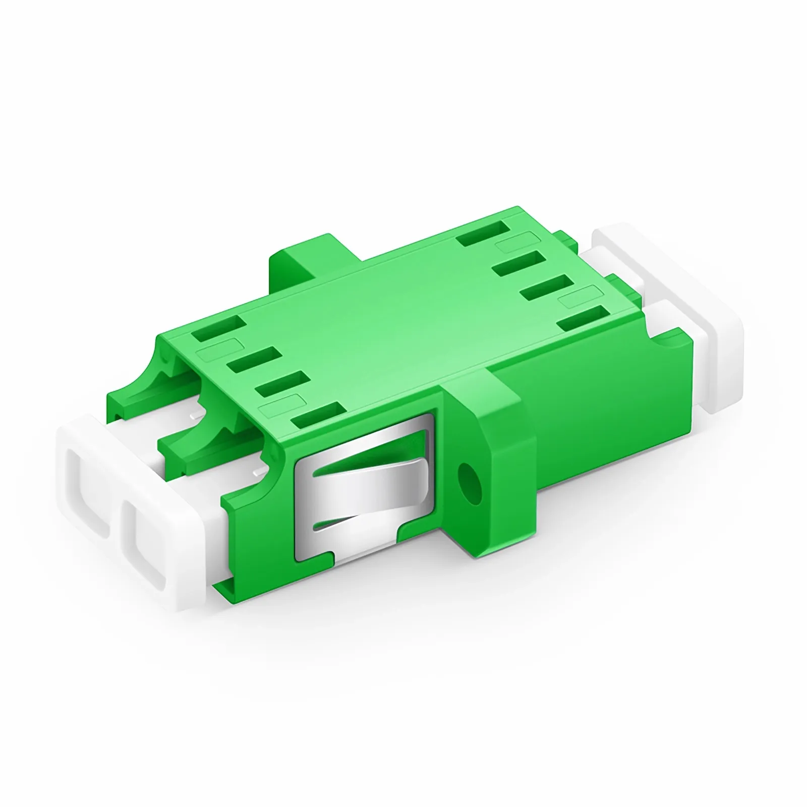 LC/APC to LC/APC Duplex OS2 Single Mode Plastic Fiber Optic Adapter/Coupler with Flange (10pcs/Pack)