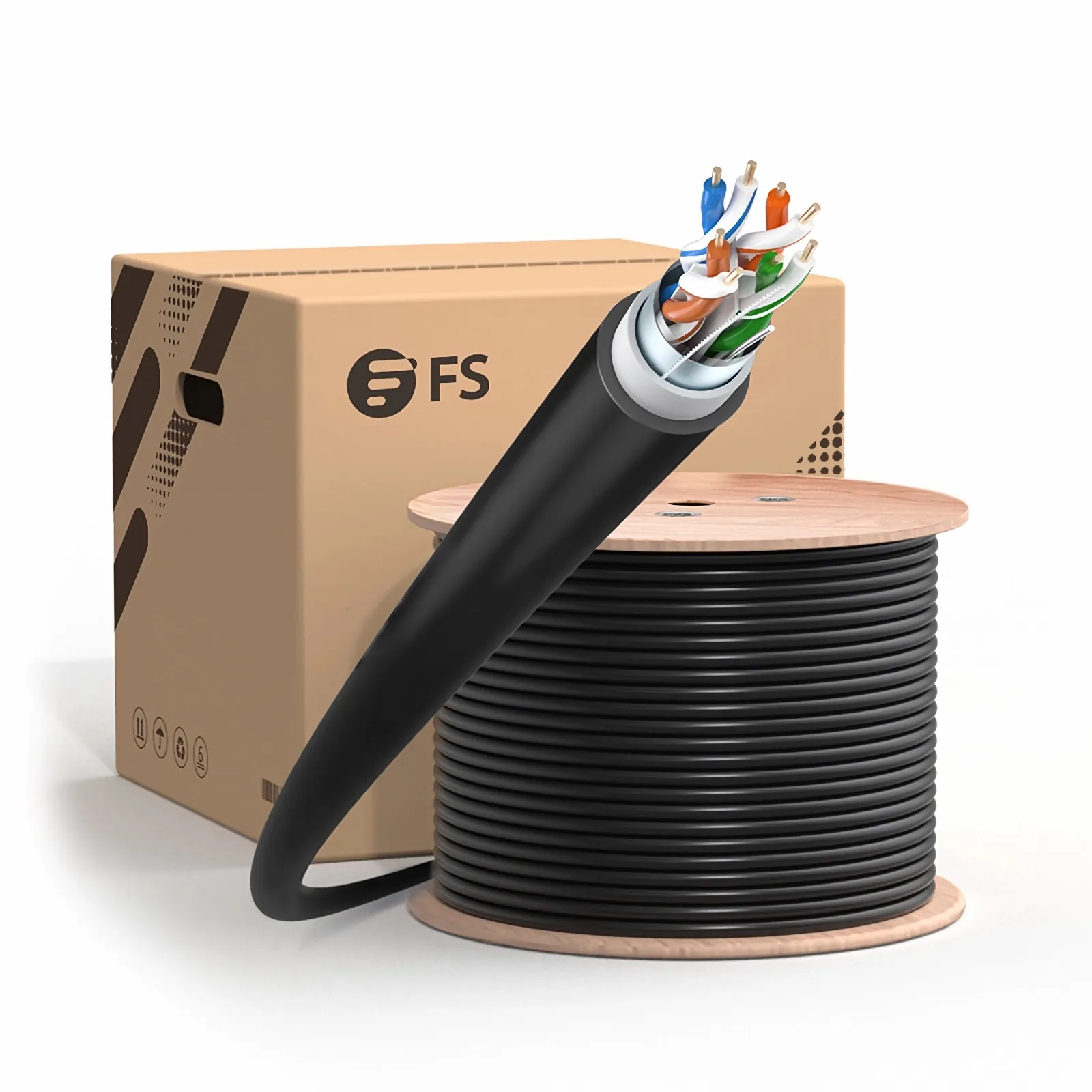 Cat6 Ethernet Solid Bulk Cable,1000ft, F/UTP, 23AWG, Black