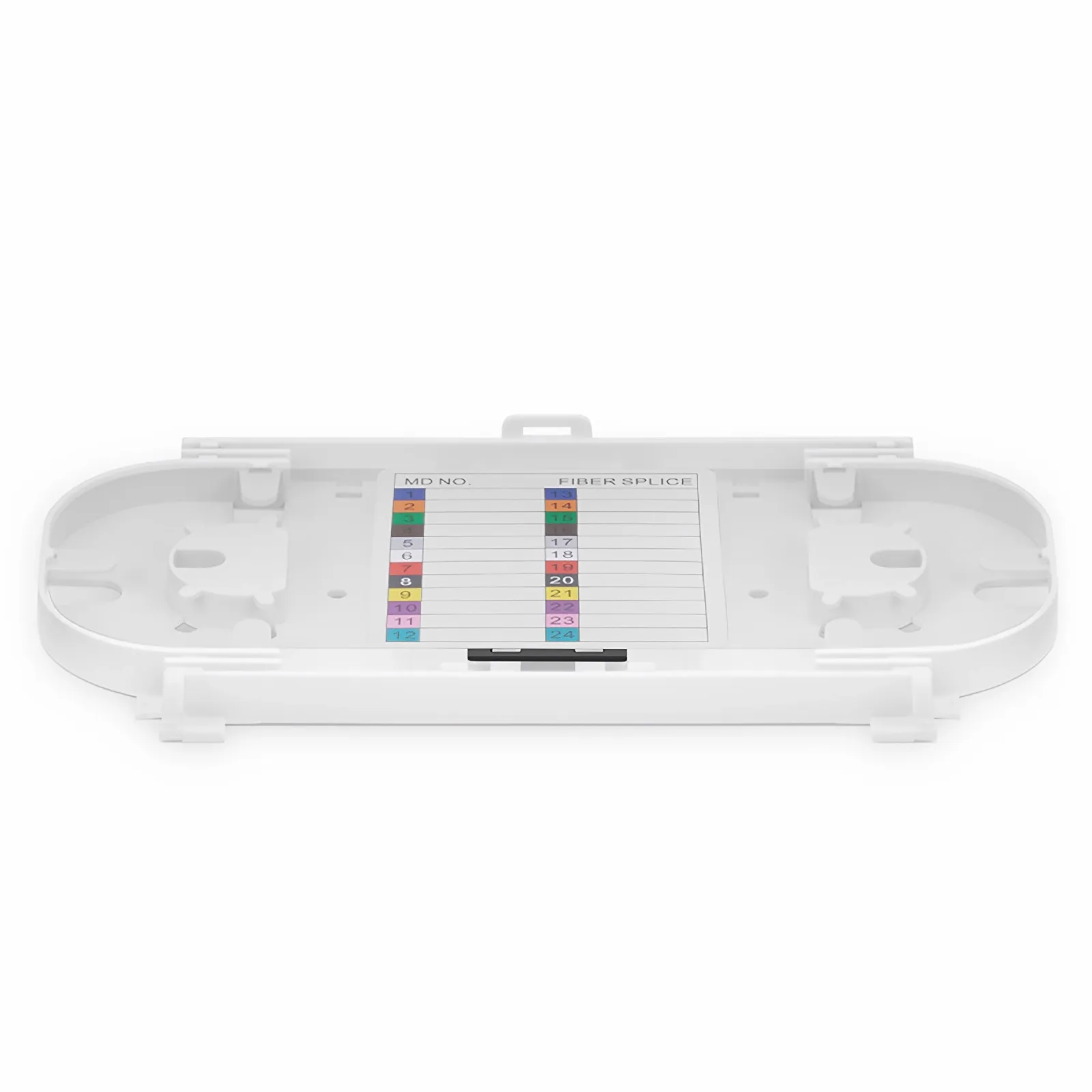 24 Fibers Fusion Splice Tray, Plastic, 0.47" x 8.78" x 4.57"