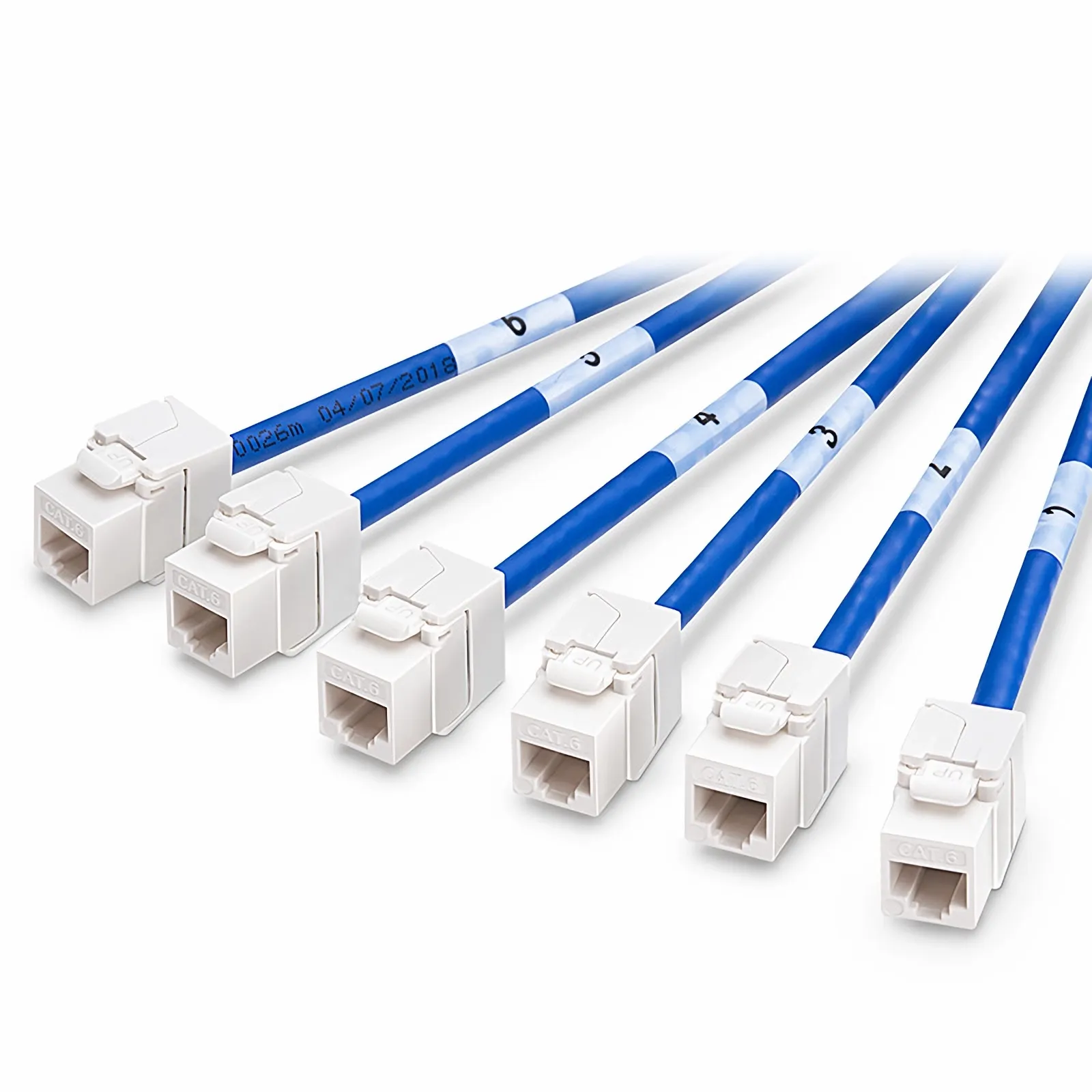 5m シールドなし（6ジャック - 6ジャック、PVC CMR、青色） | Cat6準拠