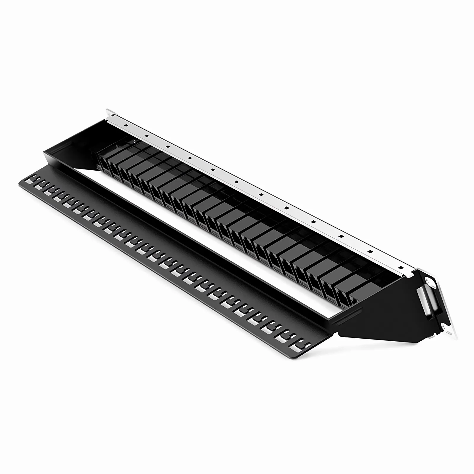 Leviton 49255-H24 QuickPort Patch Panel - 24-Port 1RU With Cable Management