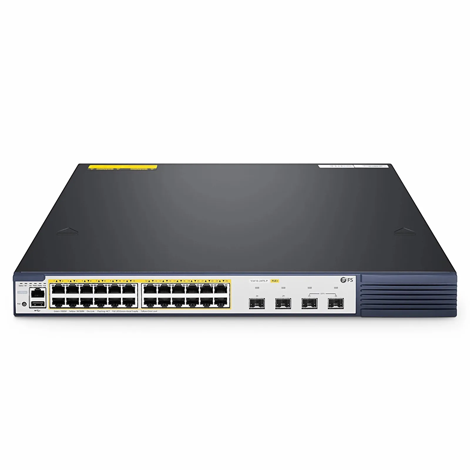FS S3410-24TS-P、24ポート ギガビットイーサネットL2+ PoE+