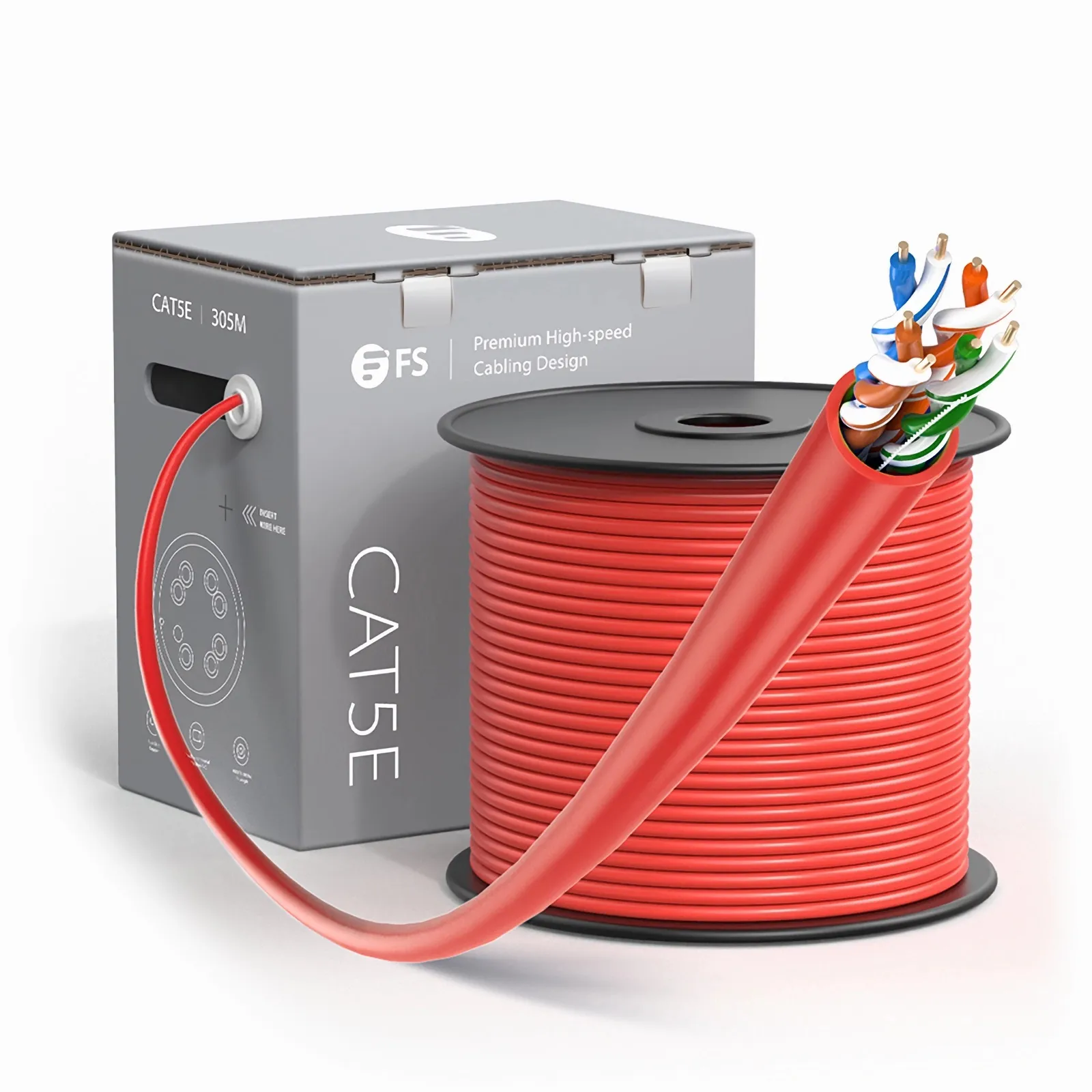 100FT (30M) BULKRAW Cat5e Sepoltura Diretta Esterna Impermeabile RJ45 Rete RJ45 Cavo Nucleo Solido CMXT Rame Puro
