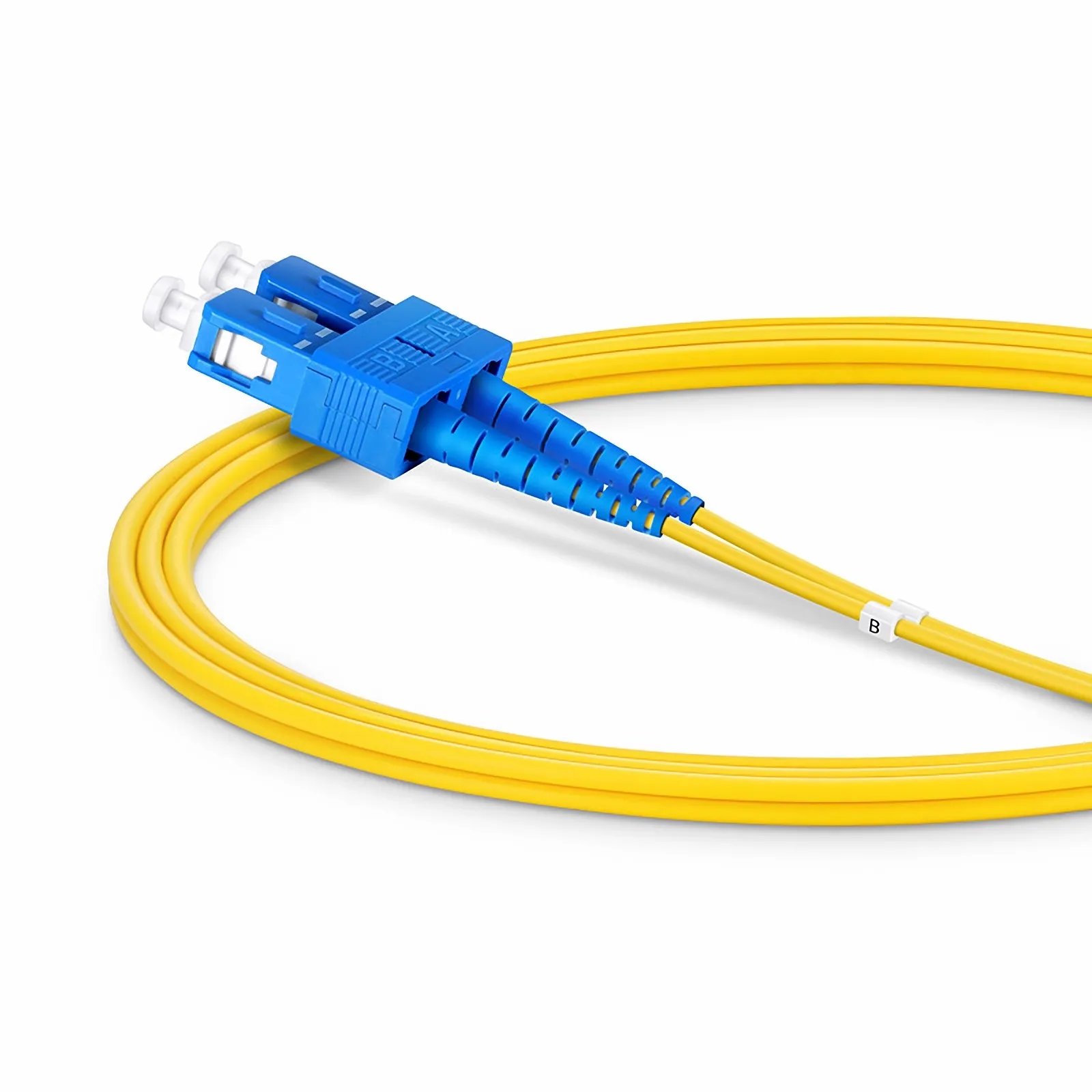 Customized Length Fiber Patch Cable, 2 Fibers, LC UPC Duplex to SC