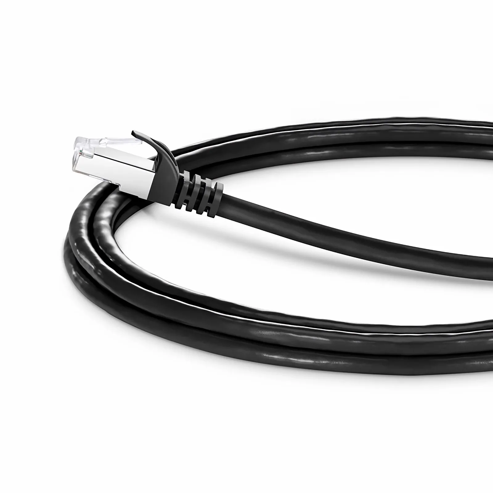 ケーブル・シールド NI 2.1m シールド付き（PVC、黒色） | Cat7準拠LANパッチケーブル - FS