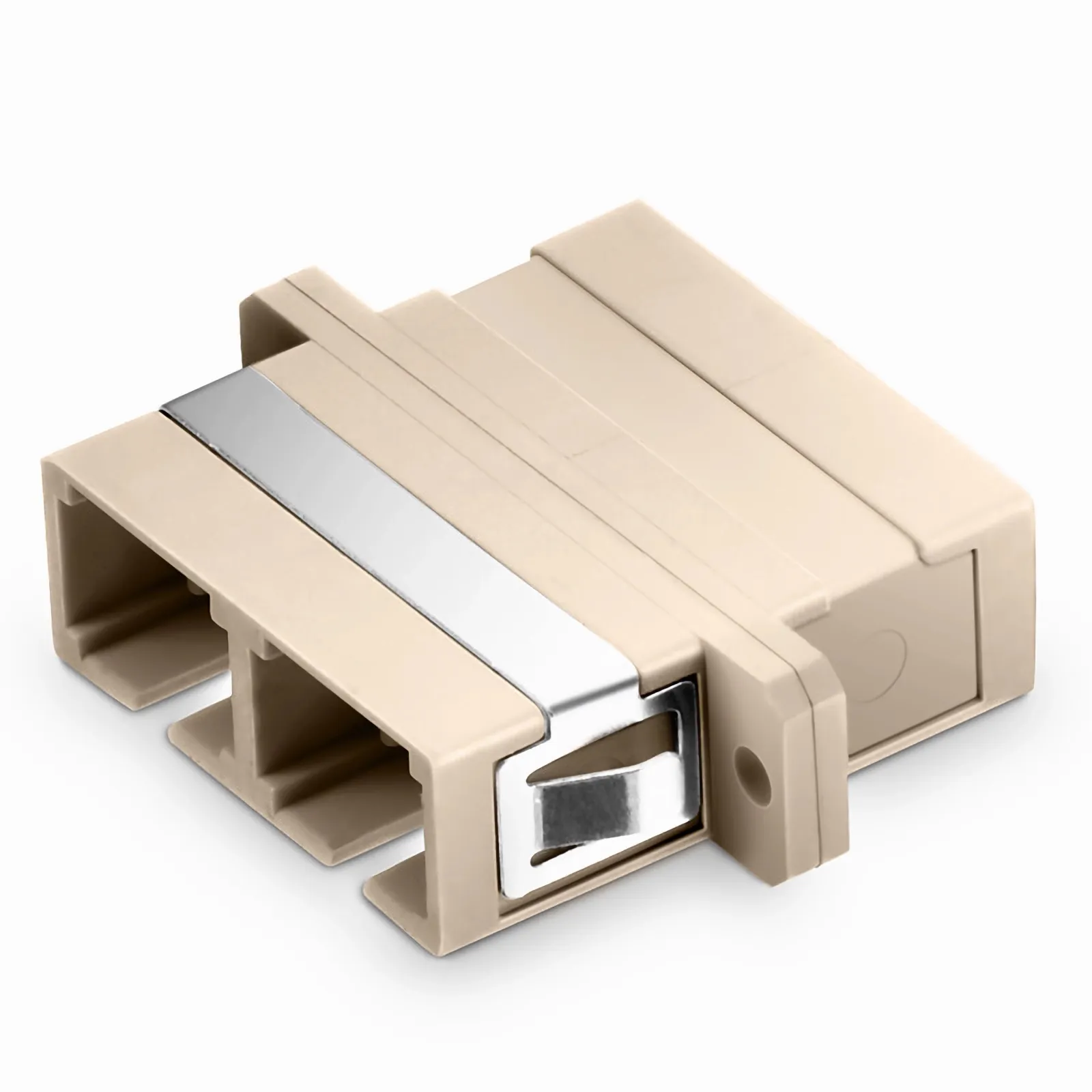 Adaptateur/Coupleur de Fibre Optique Plastique SC/UPC vers SC/UPC Duplex OM1/OM2 Multimode, avec Bride Cette image concerne HU-SCU-DXF-1GMM.