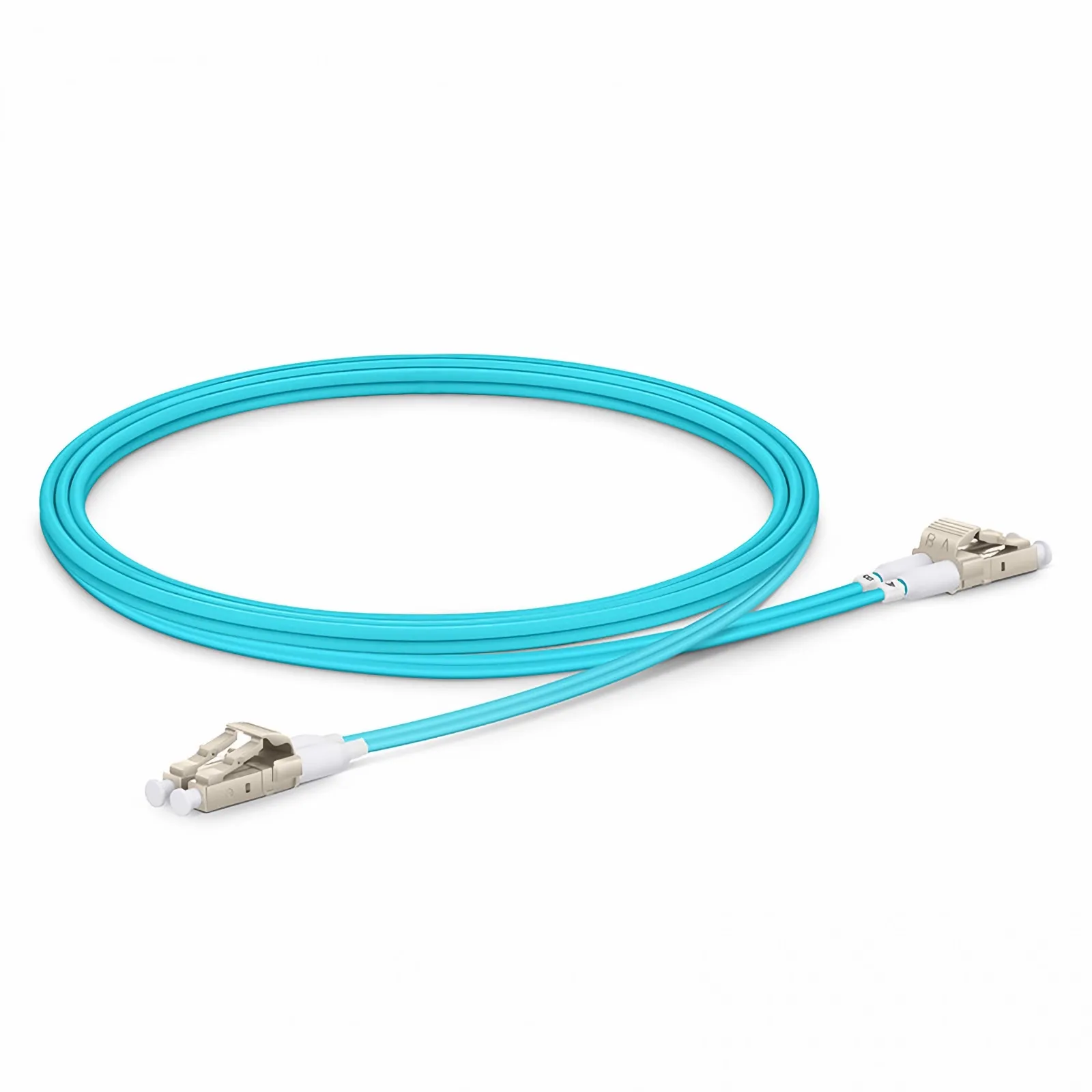 1m (3ft) Fiber Patch Cable, 2 Fibers, Short Boot, LC UPC Duplex to