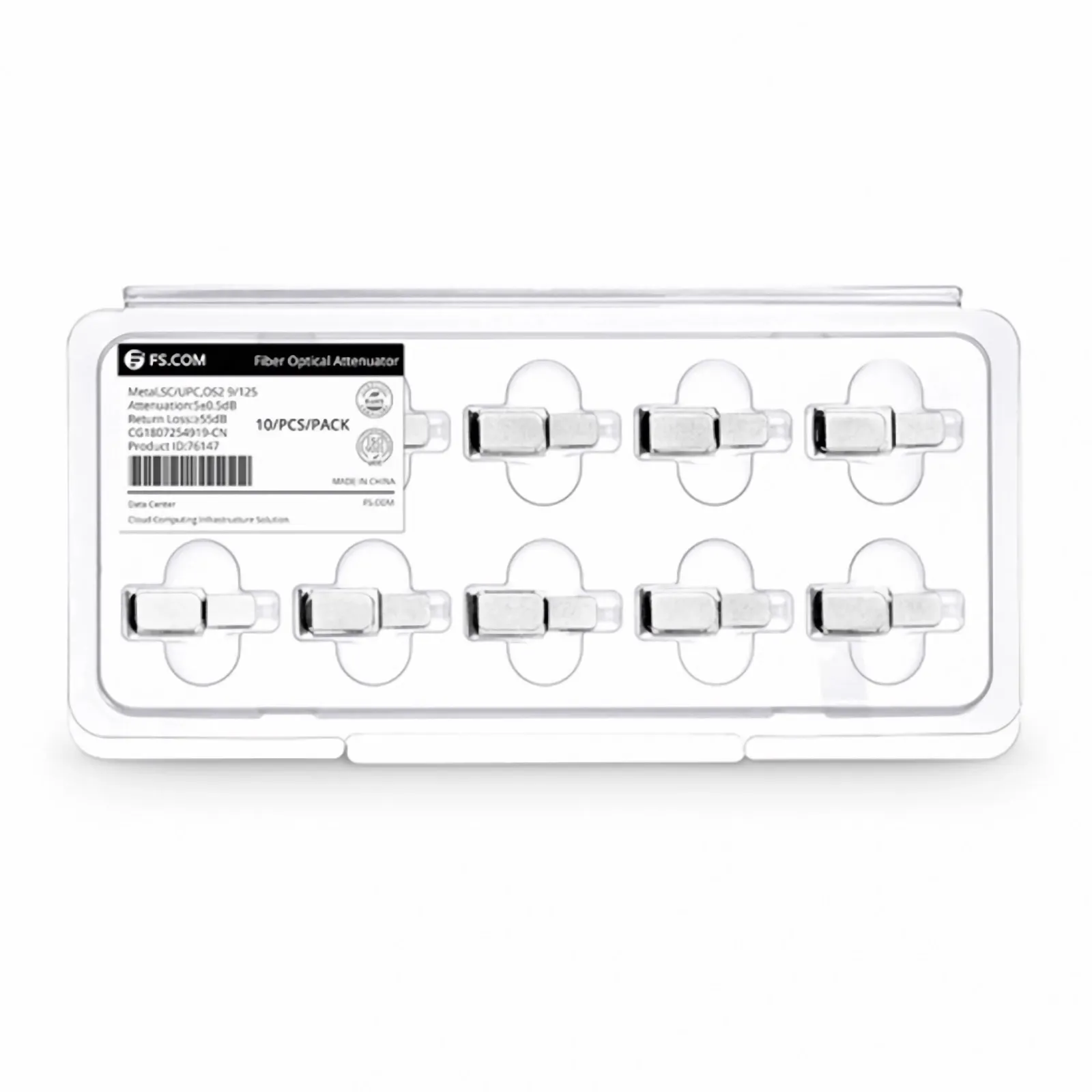 SC/UPC Singlemode Fixed Fiber Optic Attenuator, Male-Female, 5dB