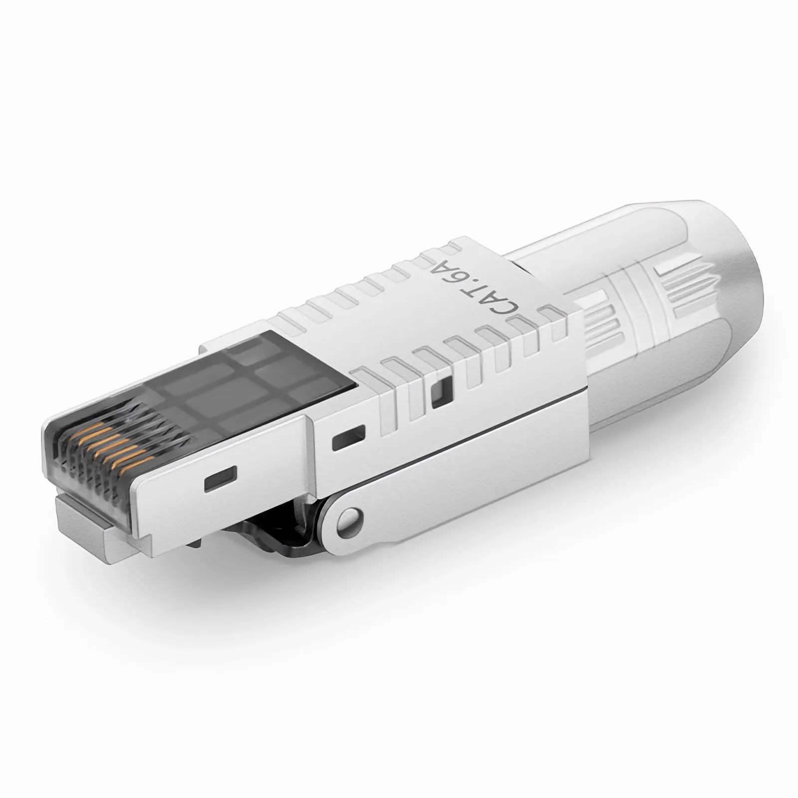 Cat5e/Cat6/Cat6a RJ45 Tool-Free Modular Plugs, Shielded Network