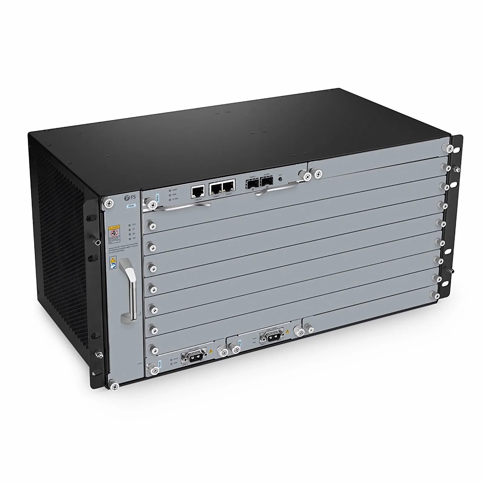 M6500-CH5U, 10 Slots 5U Managed Chassis Unloaded Platform, Redundant DC PSUs, Support WEB/SNMP Management