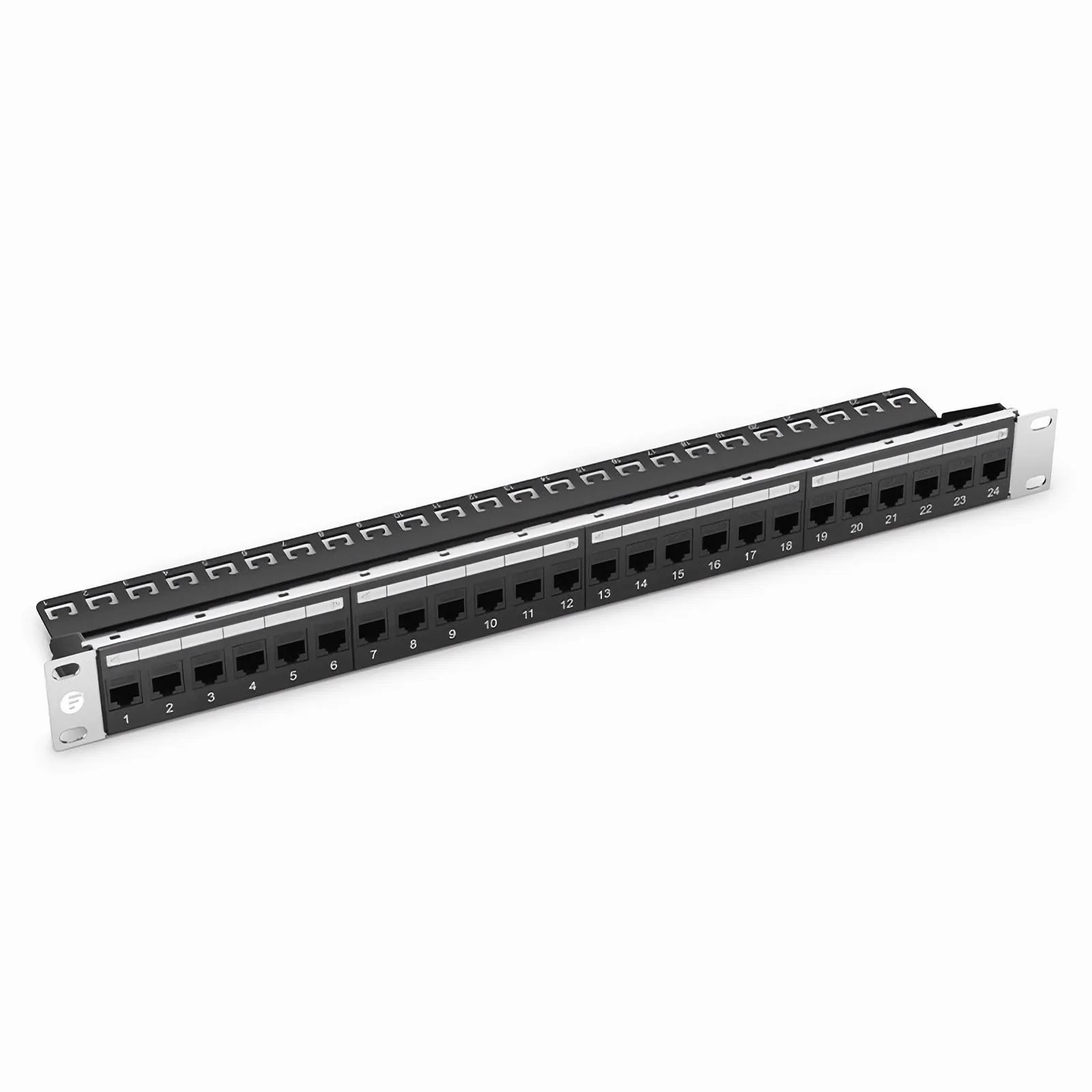 Customized Coupler Patch Panel, 24-Port, 1RU, Cable Management Bar Included