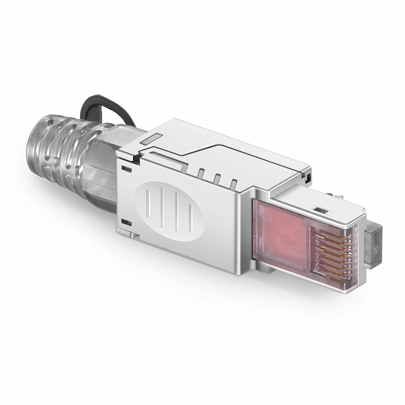 Cat5e/Cat6/Cat6a RJ45 Tool-Free Field Term Modular Plugs with Pull-tab, Shielded Network Connectors for 23~26AWG Twisted Pair Solid or Stranded Cable (10/Pack)