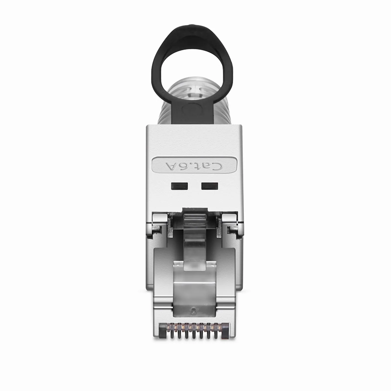 Cat5e/Cat6/Cat6a RJ45 Tool-Free Field Term Modular Plugs with Pull-tab, Shielded Network Connectors for 23~26AWG Twisted Pair Solid or Stranded Cable (10/Pack)