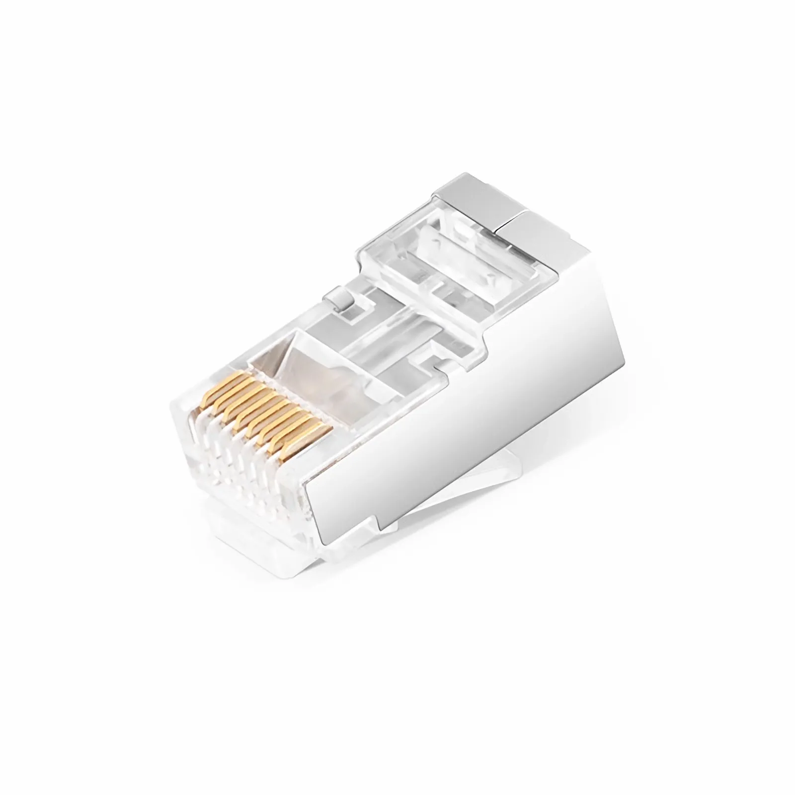 Cat6 RJ45 Pass Through Modular Plugs, Shielded Network Connectors