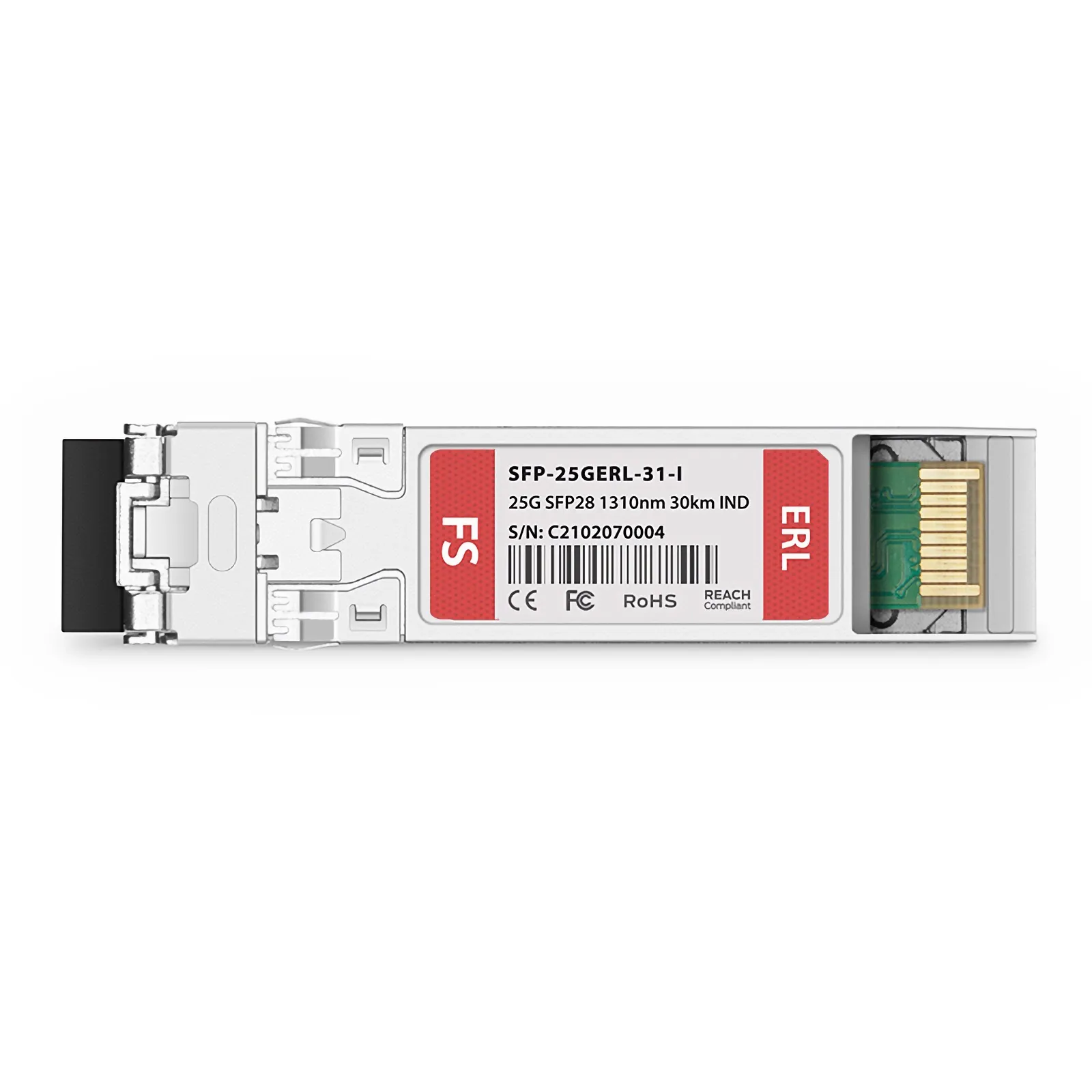 Customized 25GBASE-ER SFP28 1310nm 30km Duplex LC/UPC SMF Transceiver Module (Industrial)