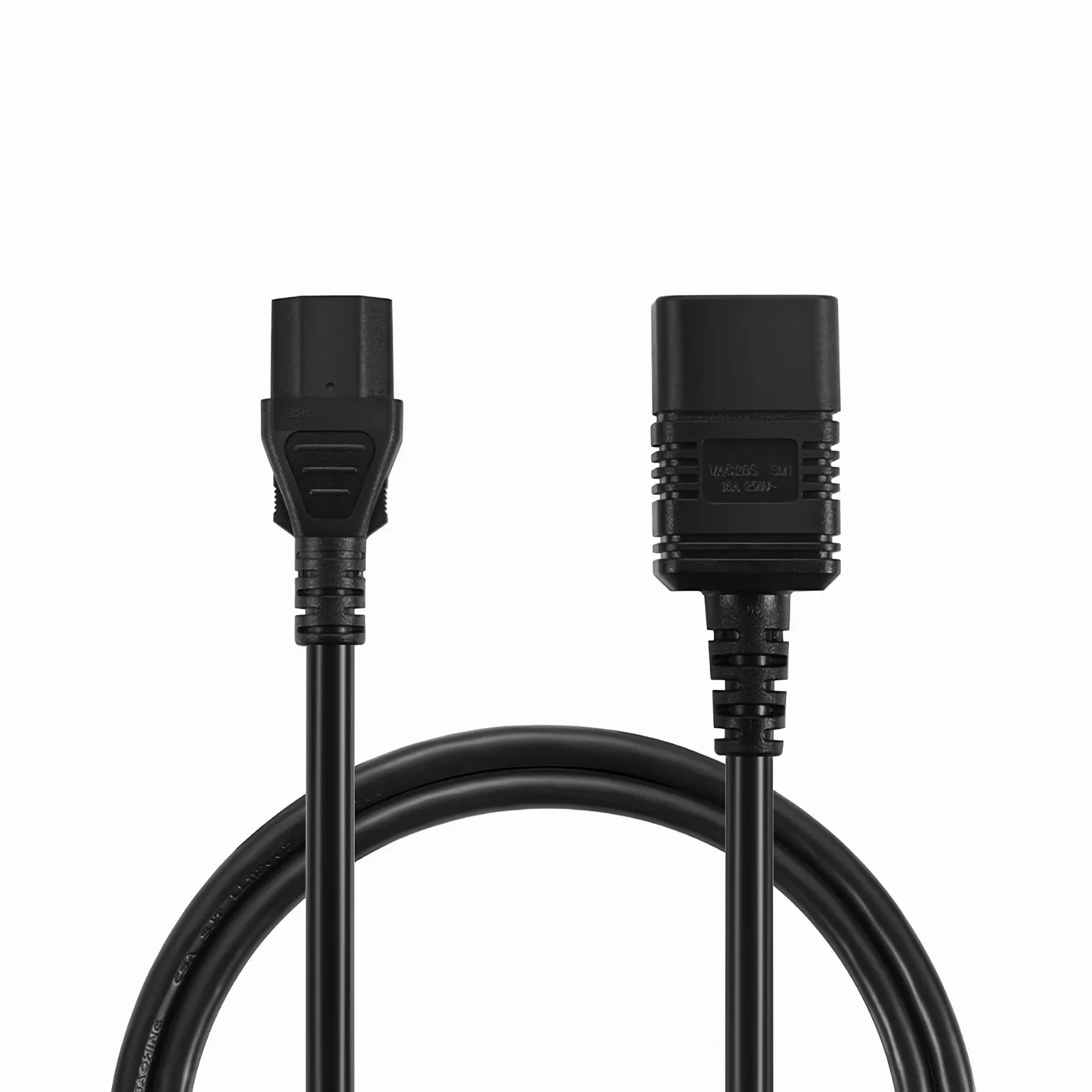 3ft (0.9m) IEC60320 C20 to IEC60320 C13 14AWG 250V/10A Power Cord, Black