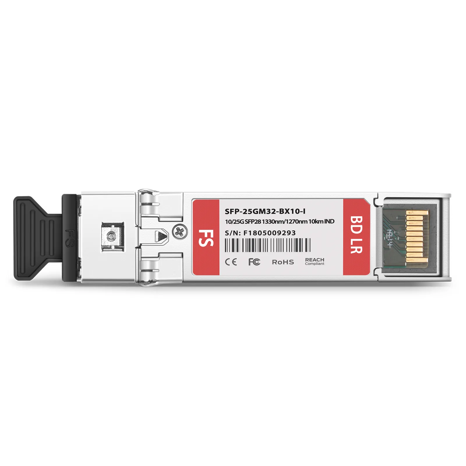 Cisco SFP-10/25G-BXD-I Compatible 10/25GBASE-D SFP28 BiDi 1330nm-TX/1270nm-RX 10km Simplex LC/UPC SMF Transceiver Module (Industrial)