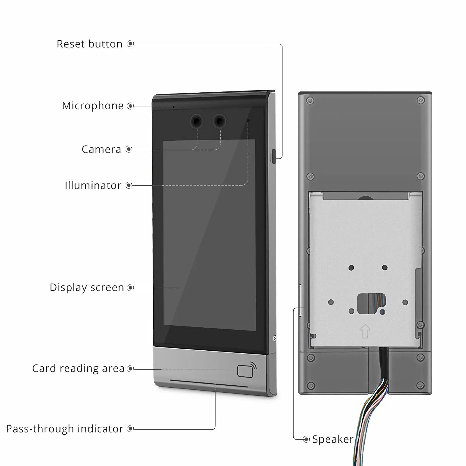 ET507-2M-S8-W, Full HD 2MP Face Recognition Terminal All-in-One Machine, Face Comparison Library