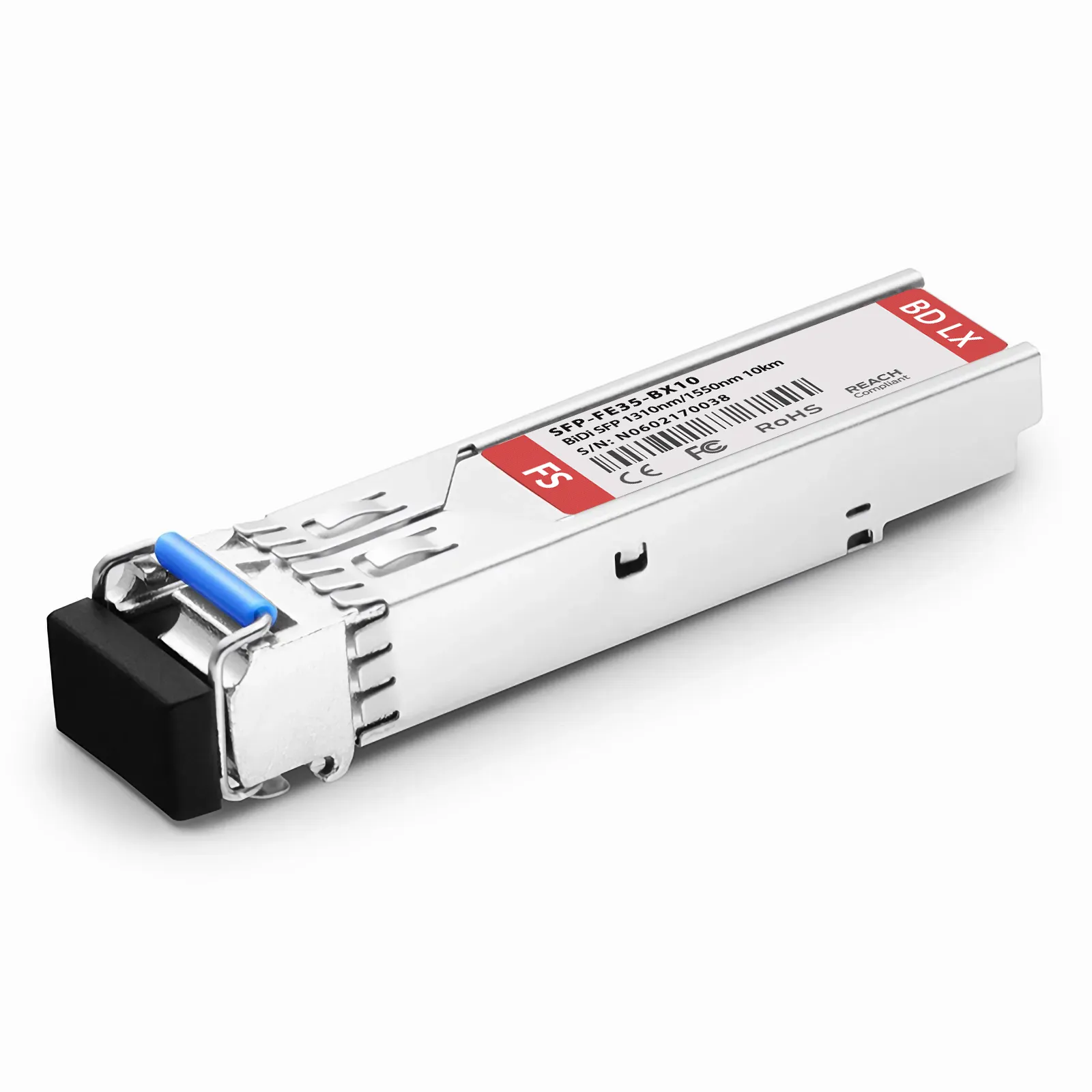 Cisco ONS-SE-100-BX10U Compatible 100BASE-BX-D SFP BiDi 1310nm-TX/1550nm-RX 10km Simplex LC SMF Transceiver Module
