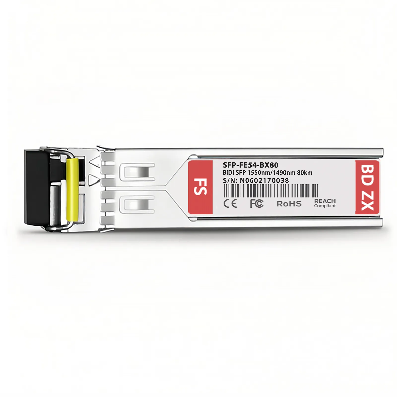 Customized 100BASE-BX-D SFP BiDi 1550nm-TX/1490nm-RX 80km Simplex LC/SC SMF Transceiver Module