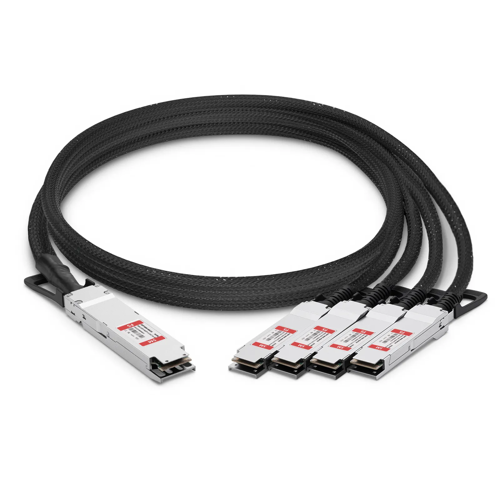 5m (16ft) NVIDIA/Mellanox MCA7J75-N005 Compatible 800G Twin-port OSFP 8 x 100G PAM4 IHS/Finned Top to 4 x 200G QSFP112 2 x 100G PAM4 InfiniBand NDR Active Copper Breakout Cable