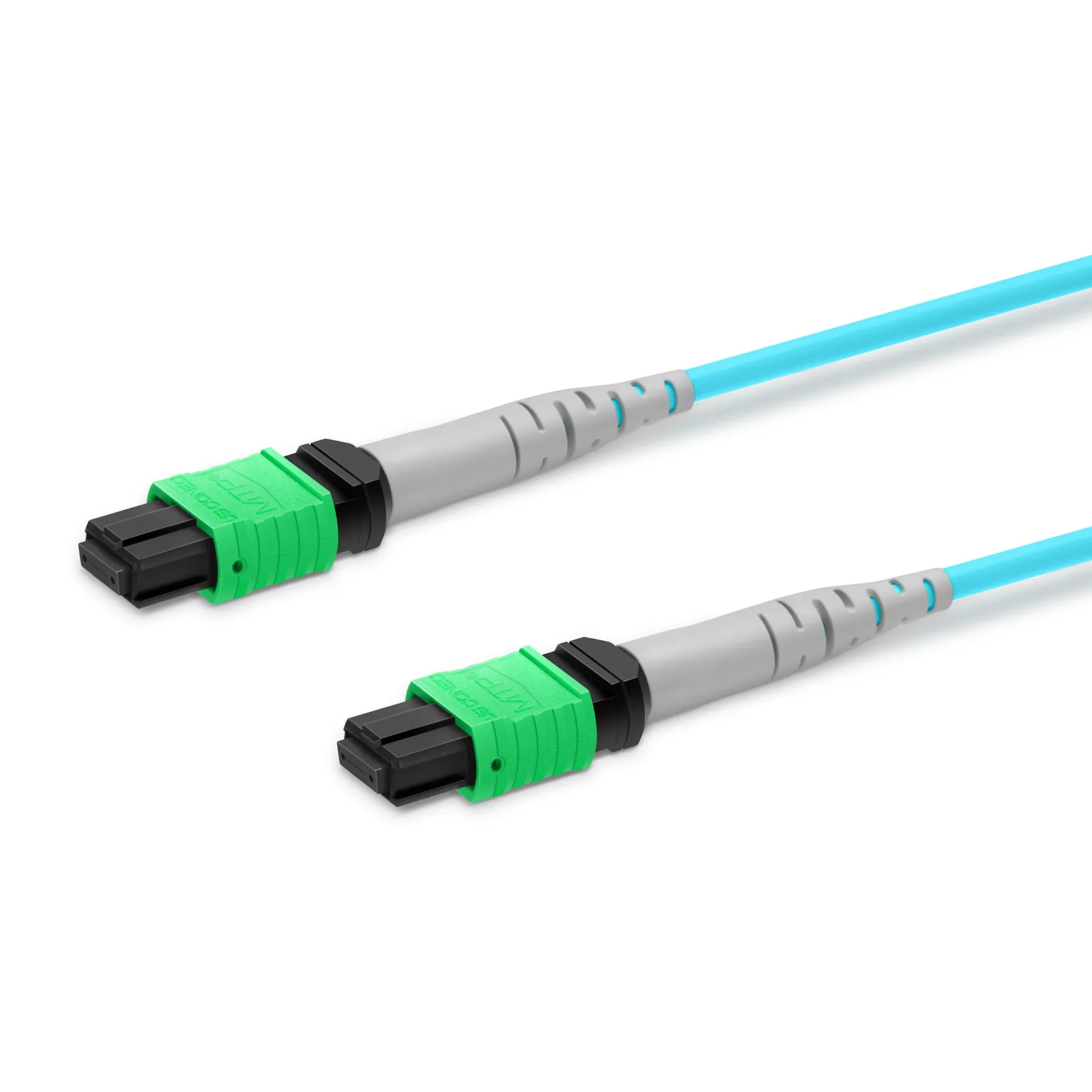 NVIDIA/Mellanox MFP7E20-N001 Compatible 1m (3ft) MTP&reg; Breakout Cable, MTP&reg;-12 APC (Female) to 2 x MTP&reg;-4 APC (Female), 8 Fibers, Multimode (OM3), Plenum (OFNP), 0.35dB Max, Type B, Aqua