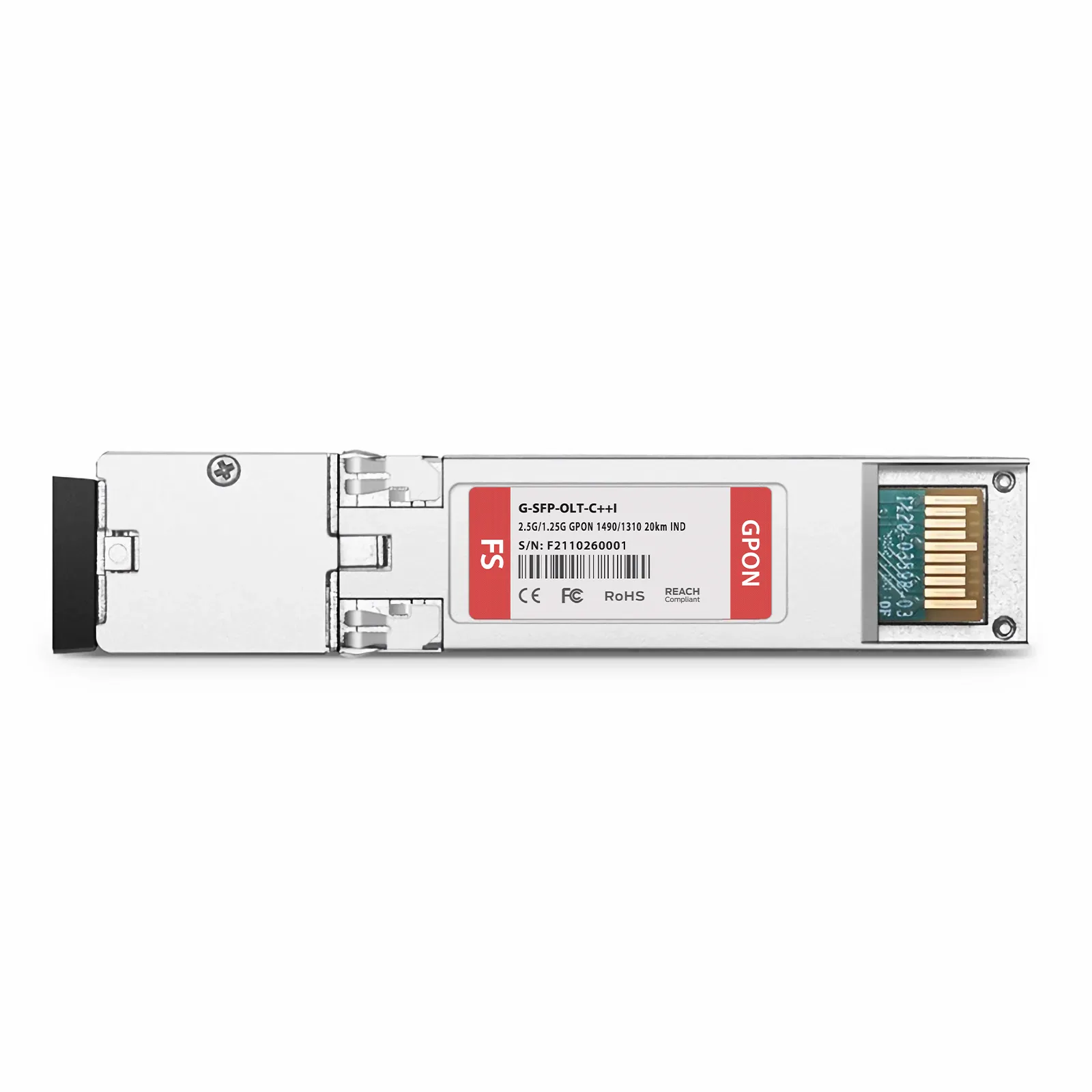 Customized GPON OLT SFP 1490nm-TX/1310nm-RX 2.488G-TX/1.244G-RX Class C++ 20km Simplex SC/UPC SMF Transceiver Module (Industrial)