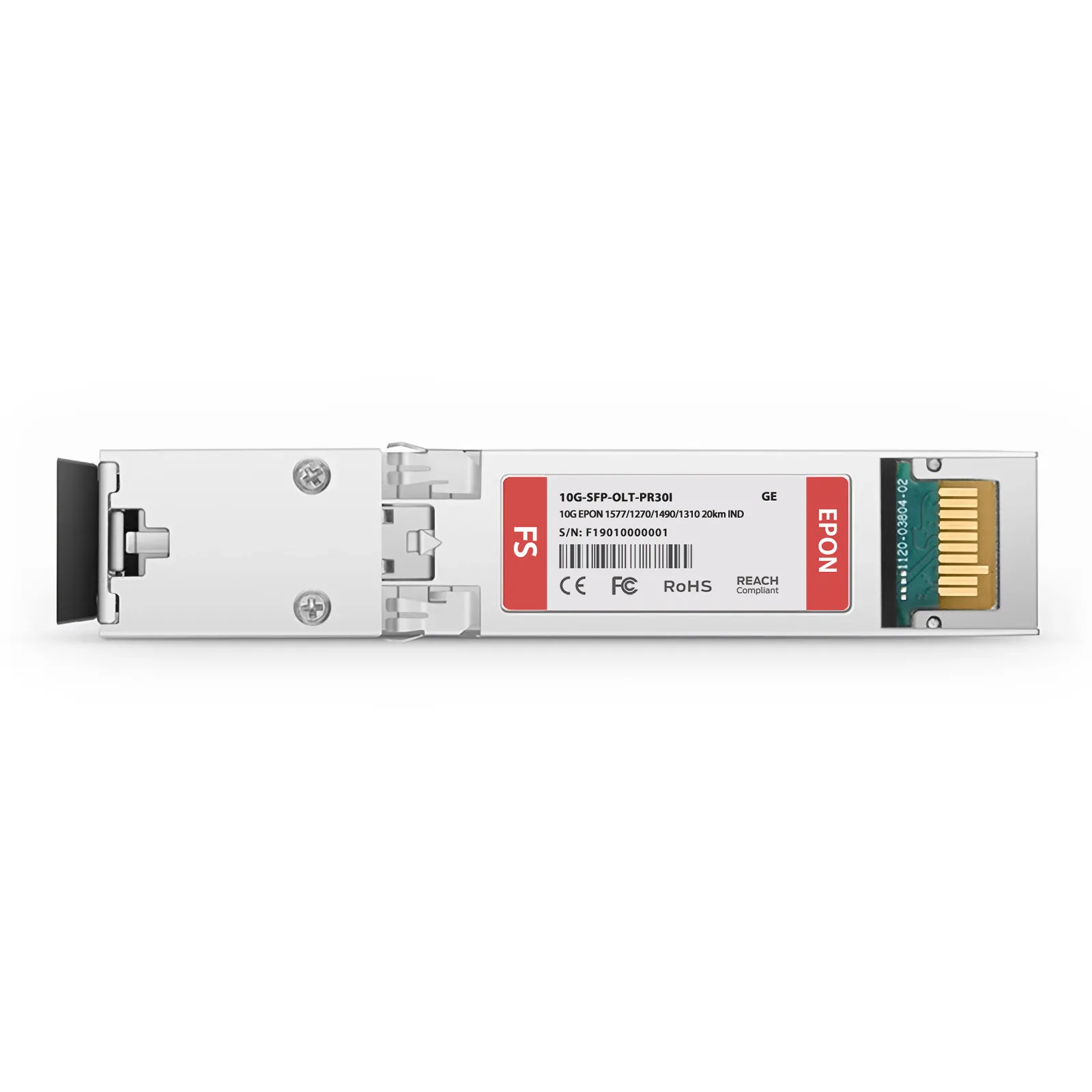Generic Compatible 10G EPON OLT SFP+ 1577nm-TX/1270nm-RX and 1490nm-TX/1310nm-RX Class PR30 20km Simplex SC/UPC SMF Transceiver Module (Industrial)