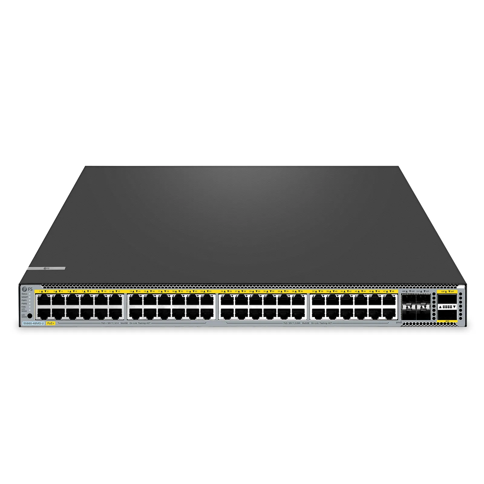 S5860-48MG-U、48ポート イーサネット L3 PoE++スイッチ(48x 5GBASE-T