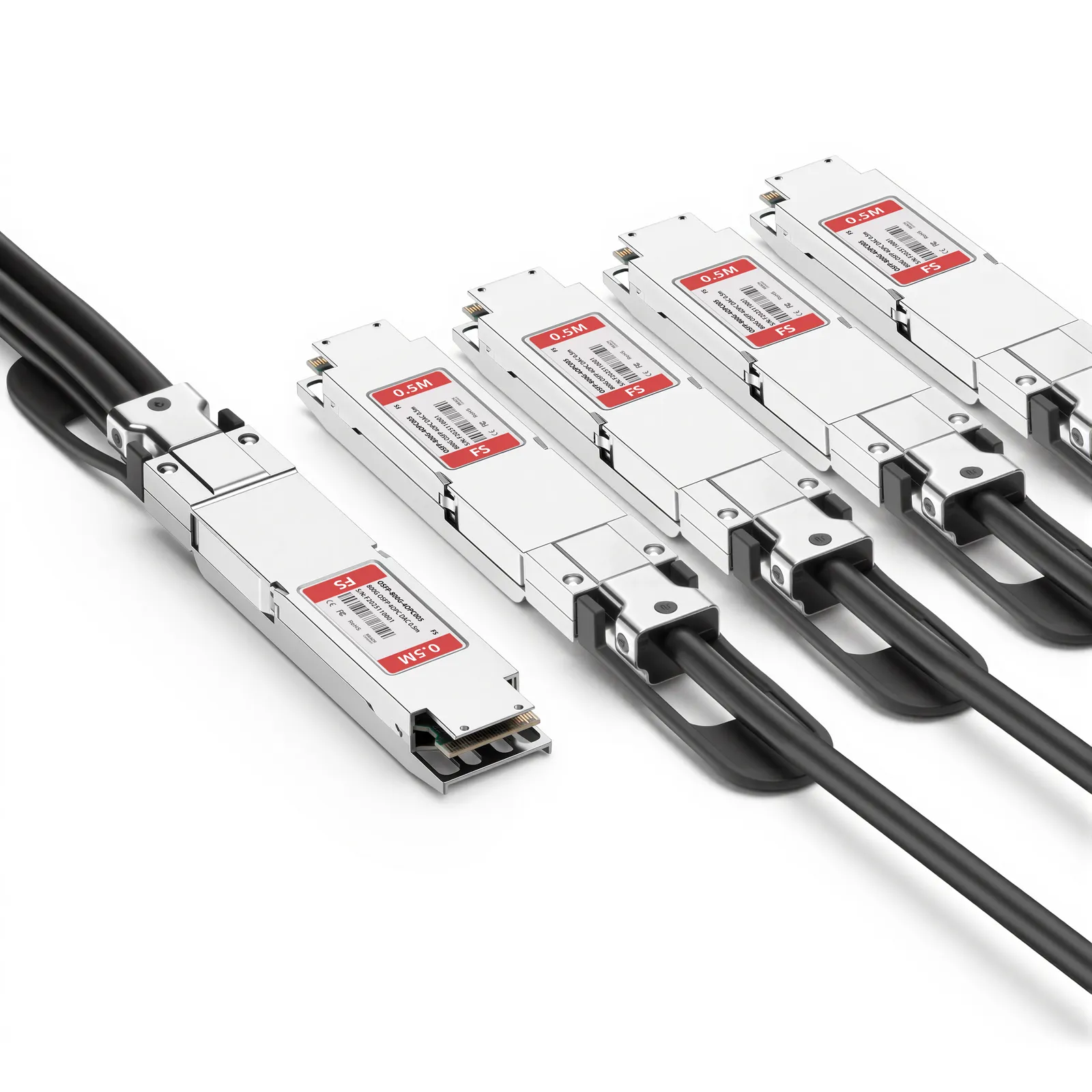 Customized 800G OSFP IHS/Finned Top to 2 x 400G OSFP IHS/Finned Top Passive Copper Breakout Cable