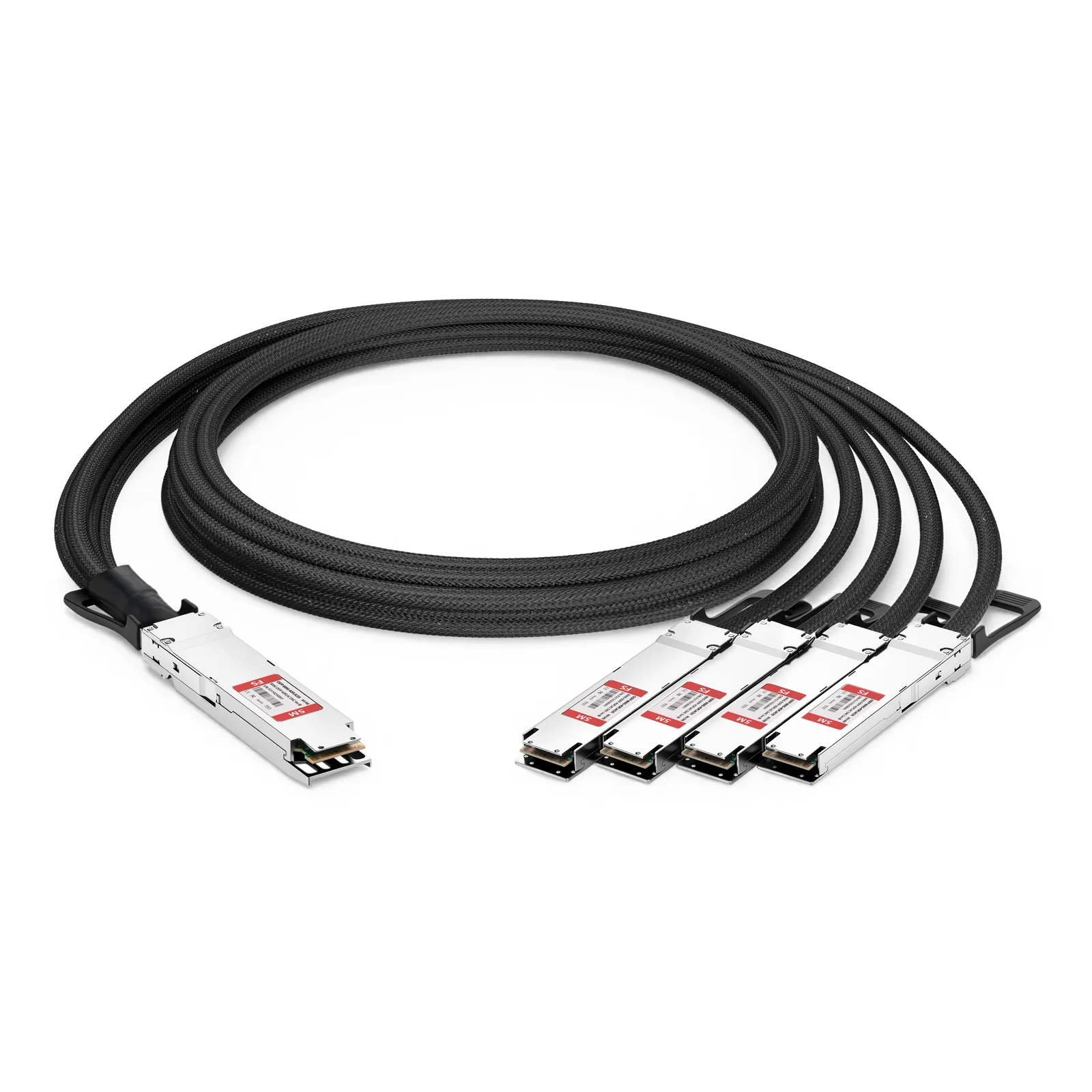 5m (16ft) NVIDIA/Mellanox MCA7J70-N005 Compatible 800G Twin-port OSFP 8 x 100G PAM4 IHS/Finned Top to 4 x 200G OSFP 2 x 100G PAM4 RHS/Flat Top InfiniBand NDR Active Copper Breakout Cable